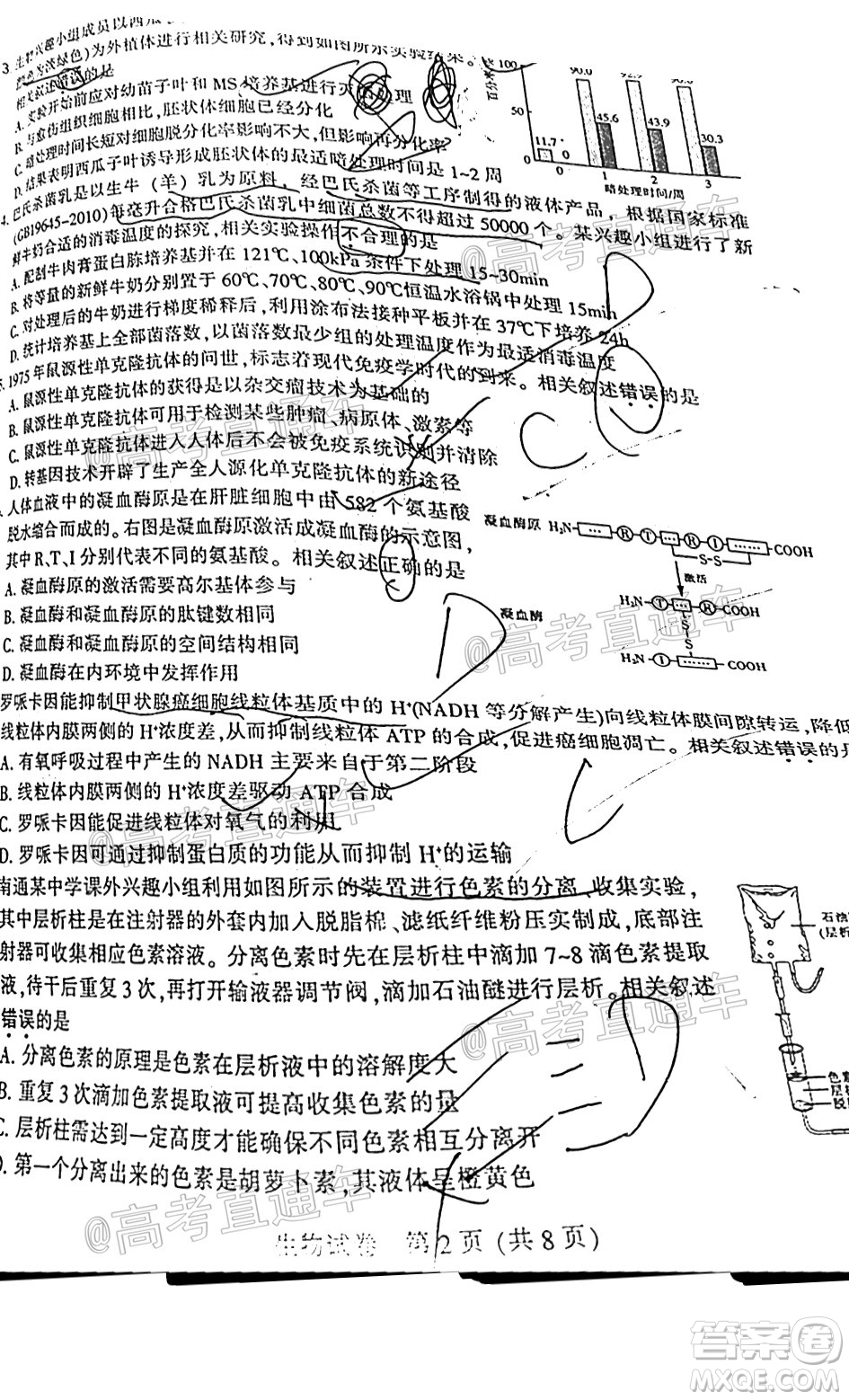 2021屆南通一模生物試題及答案