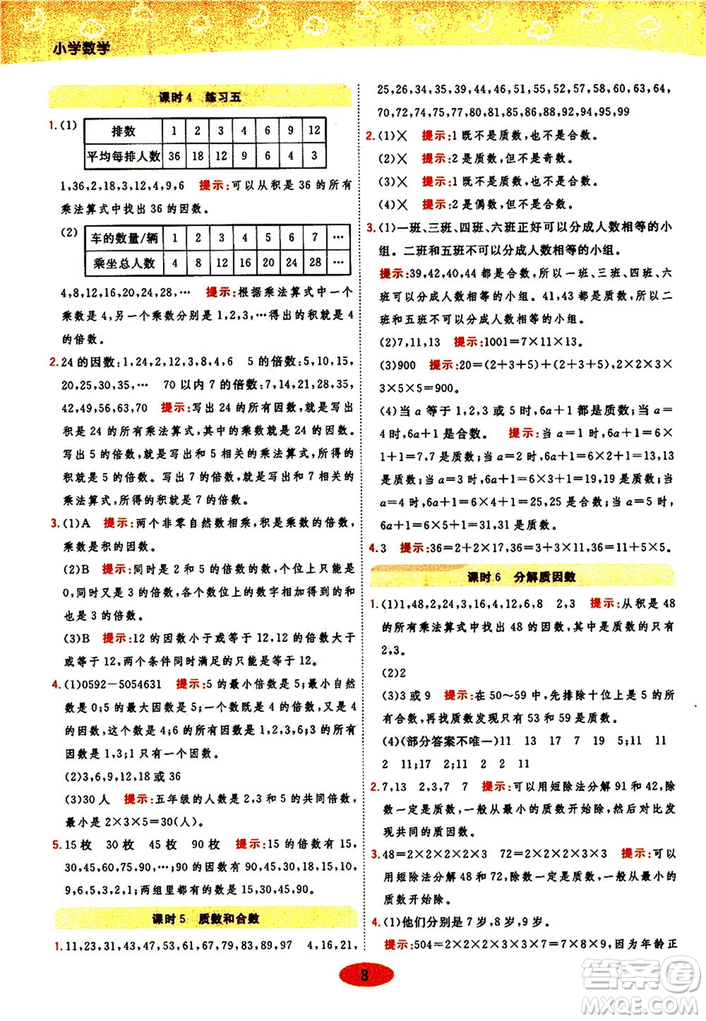 開明出版社2021年黃岡同步練一日一練數(shù)學五年級下JS江蘇版答案