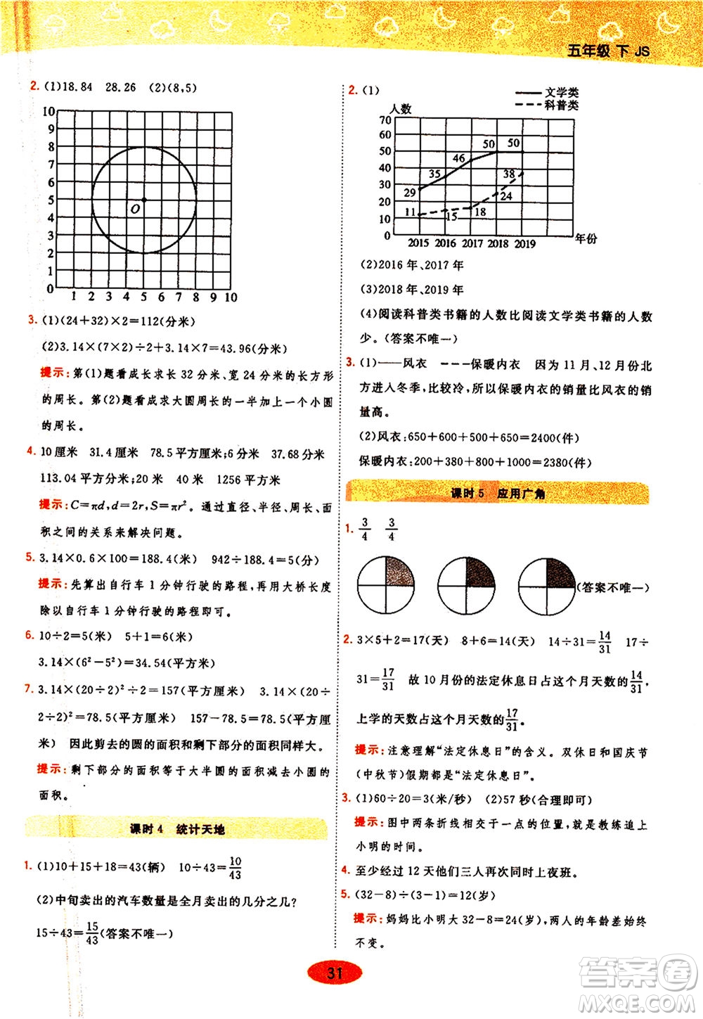 開明出版社2021年黃岡同步練一日一練數(shù)學五年級下JS江蘇版答案