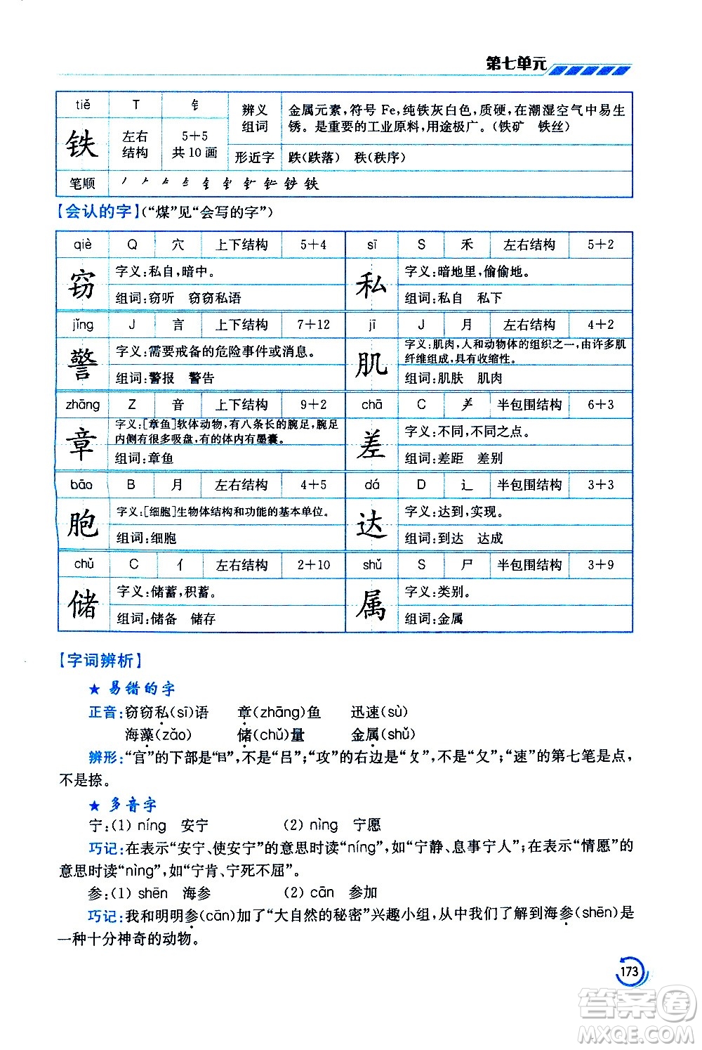 江蘇鳳凰美術(shù)出版社2021小學(xué)語文學(xué)霸三年級下冊全國版答案