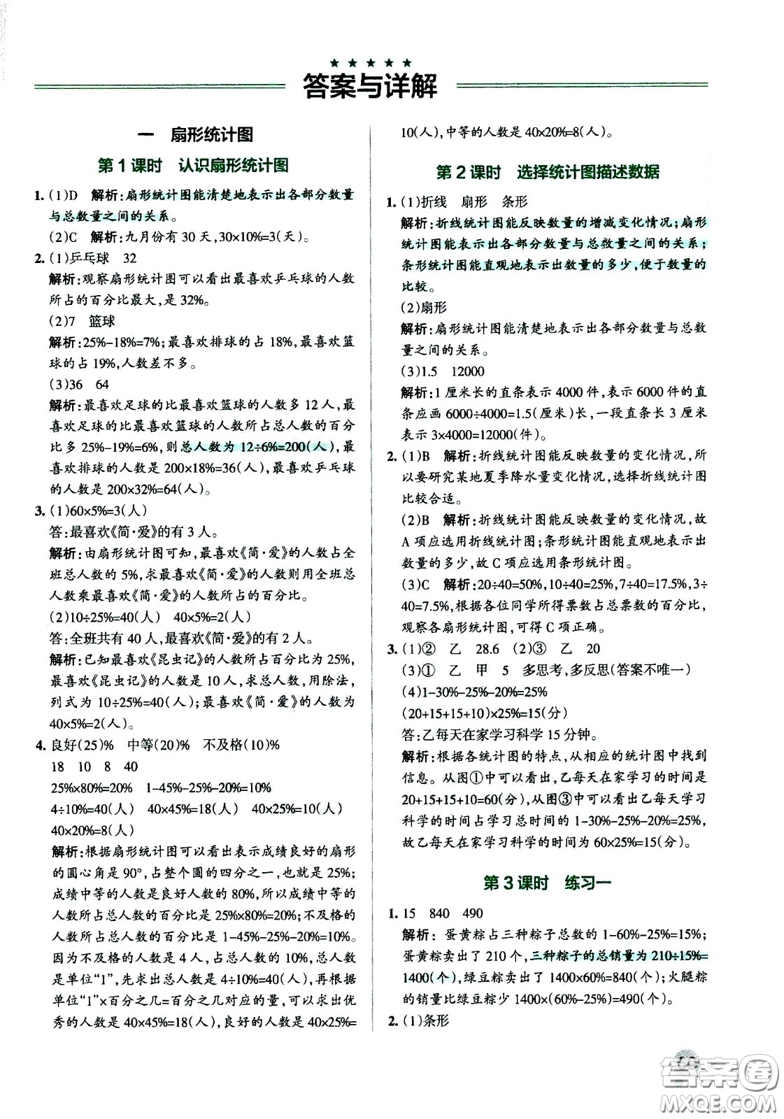 陜西師范大學(xué)出版總社有限公司2021小學(xué)學(xué)霸作業(yè)本數(shù)學(xué)六年級下SJ蘇教版答案