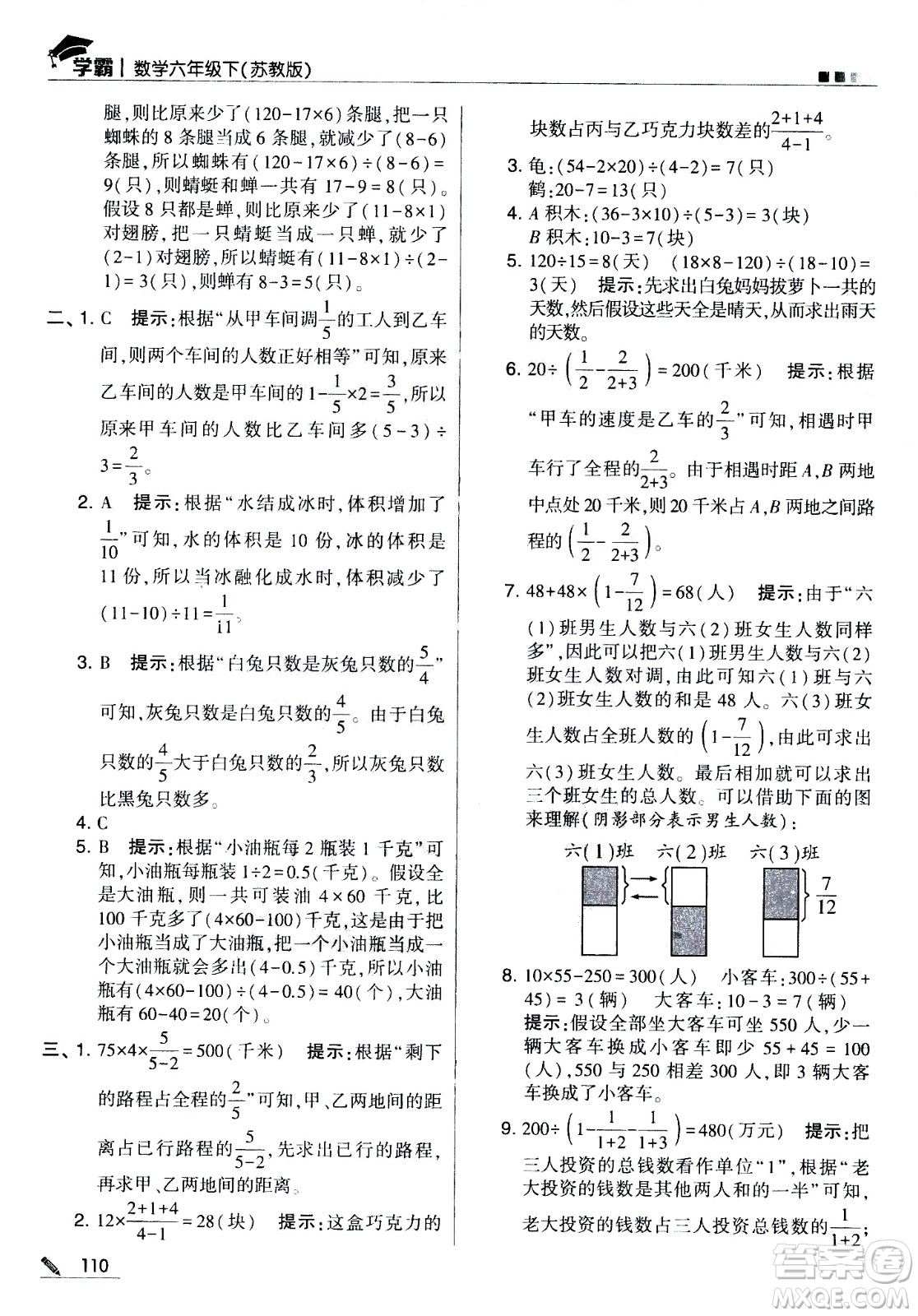 甘肅少年兒童出版社2021春經(jīng)綸學(xué)典學(xué)霸數(shù)學(xué)六年級(jí)下蘇教版答案