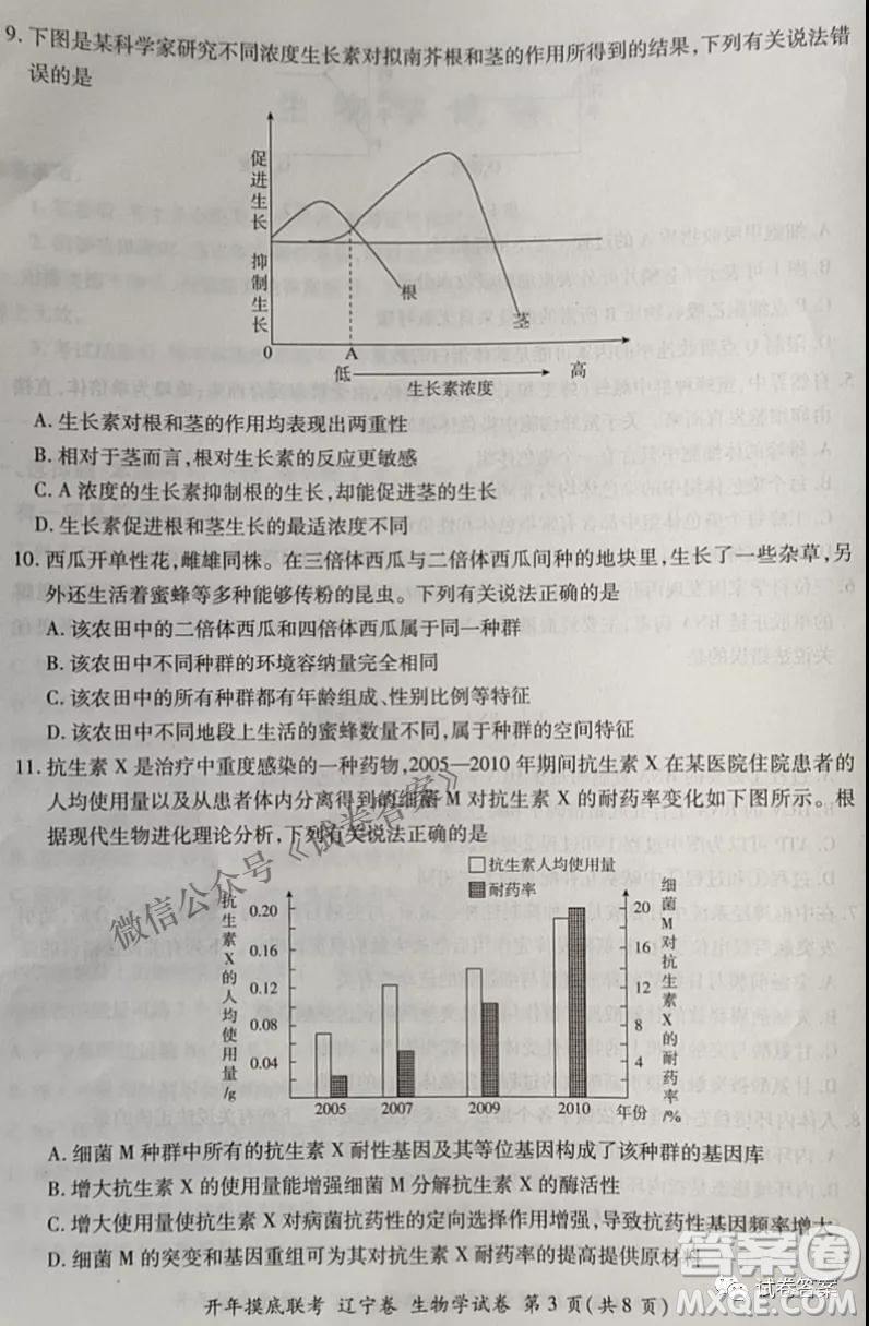 百師聯(lián)盟2021屆高三開年摸底聯(lián)考遼寧卷生物試卷及答案