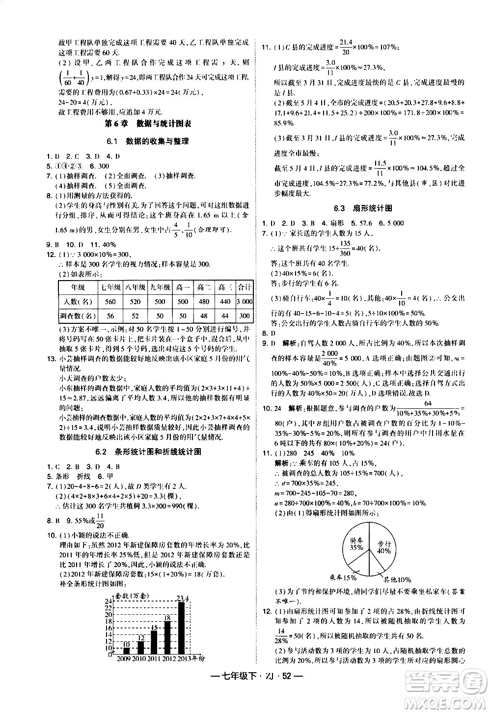 寧夏人民教育出版社2021學(xué)霸題中題數(shù)學(xué)七年級(jí)下冊(cè)浙教版答案