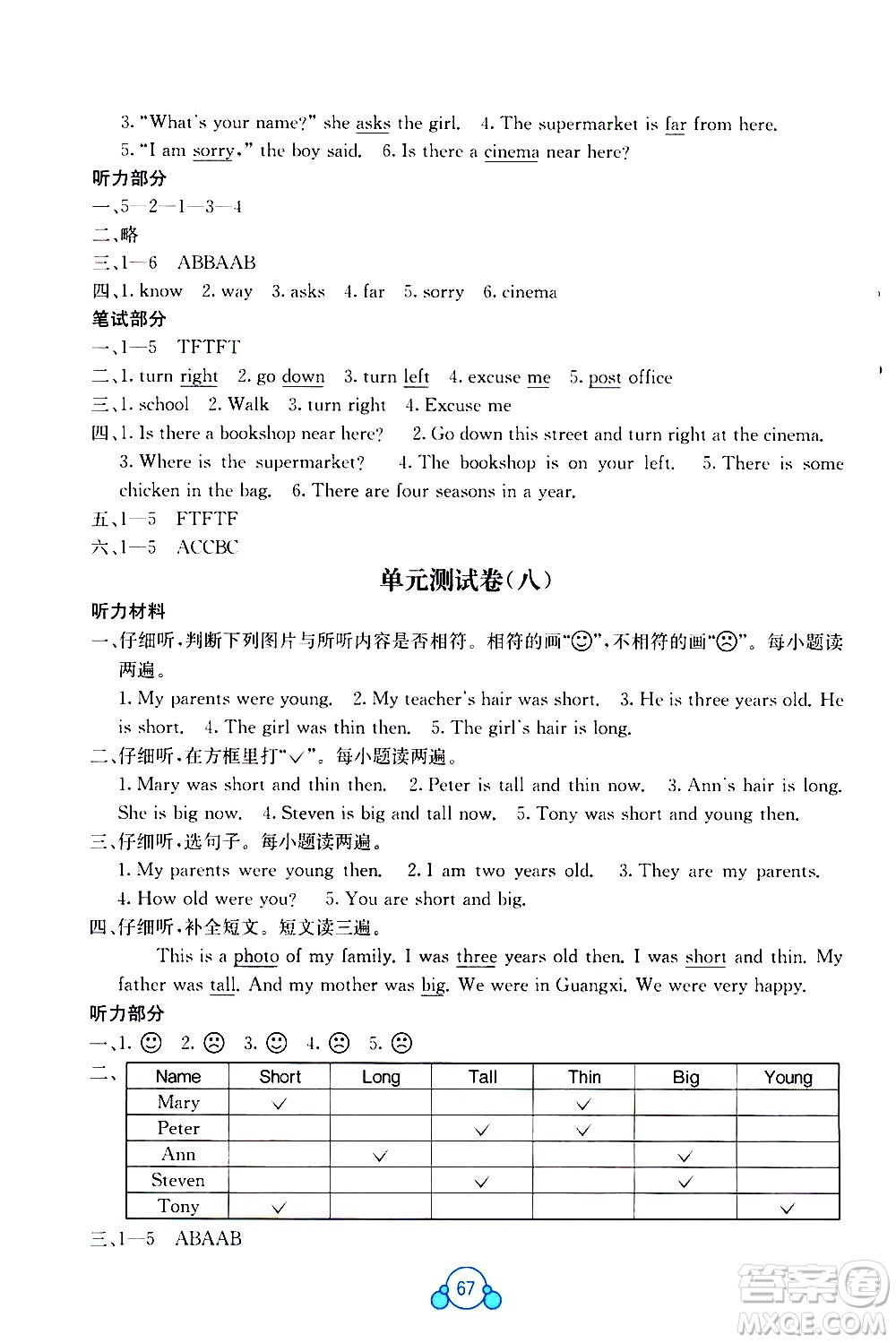 廣西師范大學(xué)出版社2021自主學(xué)習(xí)能力測(cè)評(píng)單元測(cè)試英語五年級(jí)下冊(cè)C版答案