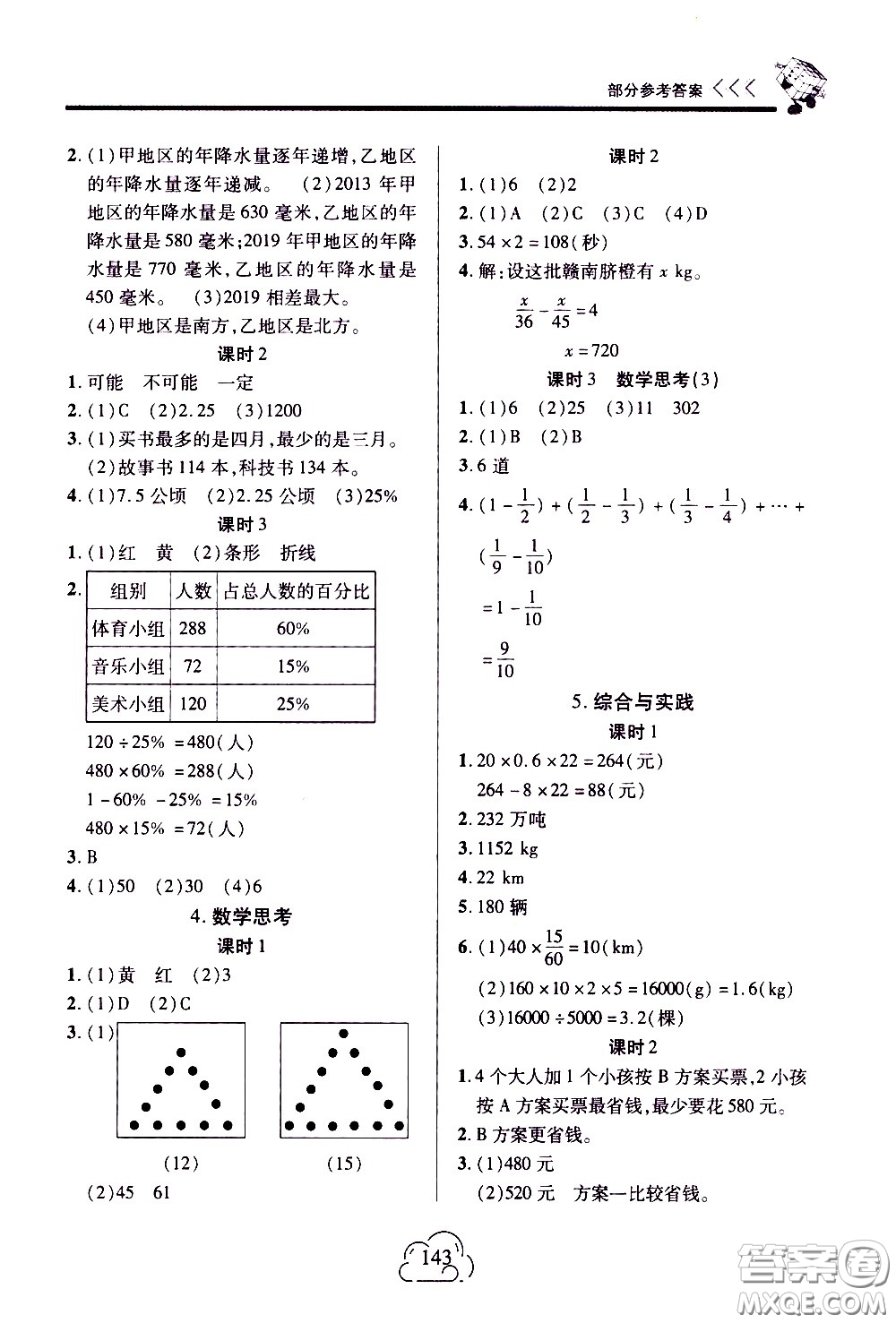 二十一世紀(jì)出版社2021新課程新練習(xí)數(shù)學(xué)六年級(jí)下冊(cè)人教版答案