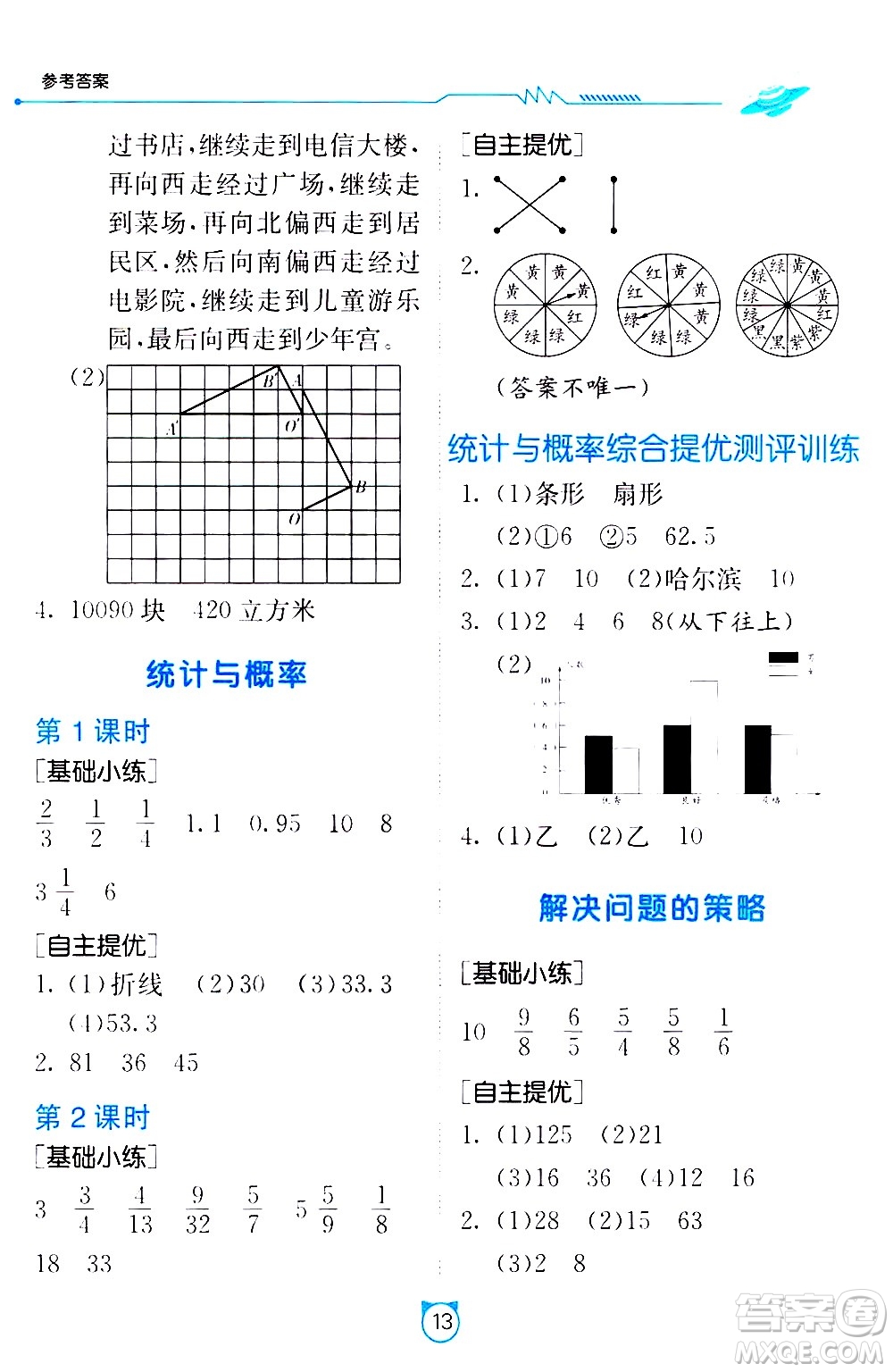 江蘇人民出版社2021小學(xué)數(shù)學(xué)口算速算提優(yōu)練習(xí)冊六年級下冊北師大版答案