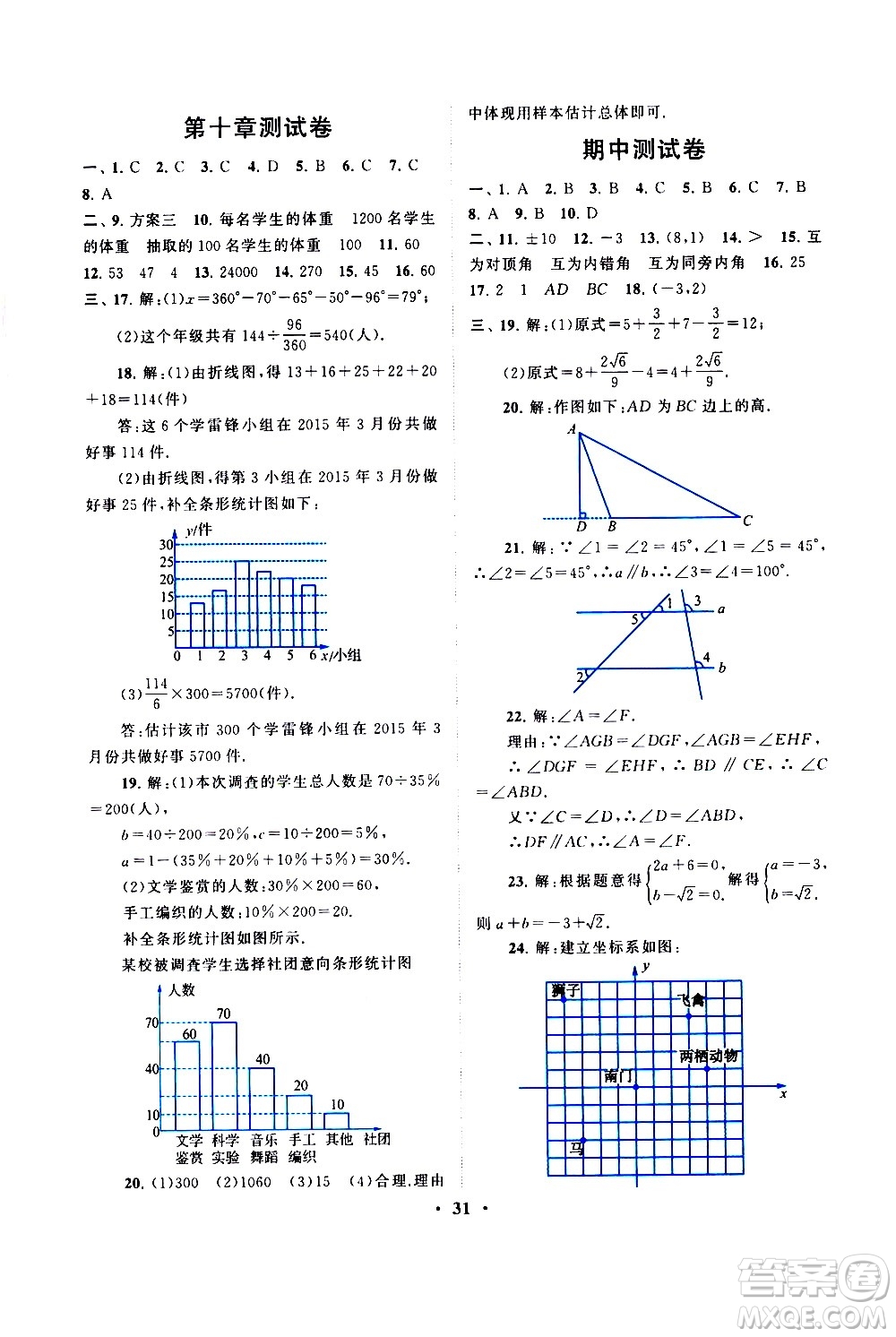 黃山書社2021啟東黃岡作業(yè)本七年級(jí)下冊(cè)數(shù)學(xué)人民教育版答案