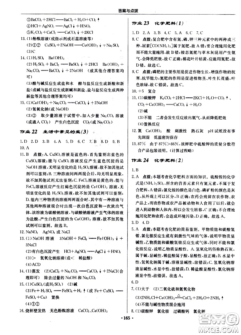 龍門書局2021啟東中學(xué)作業(yè)本九年級化學(xué)下冊R人教版答案