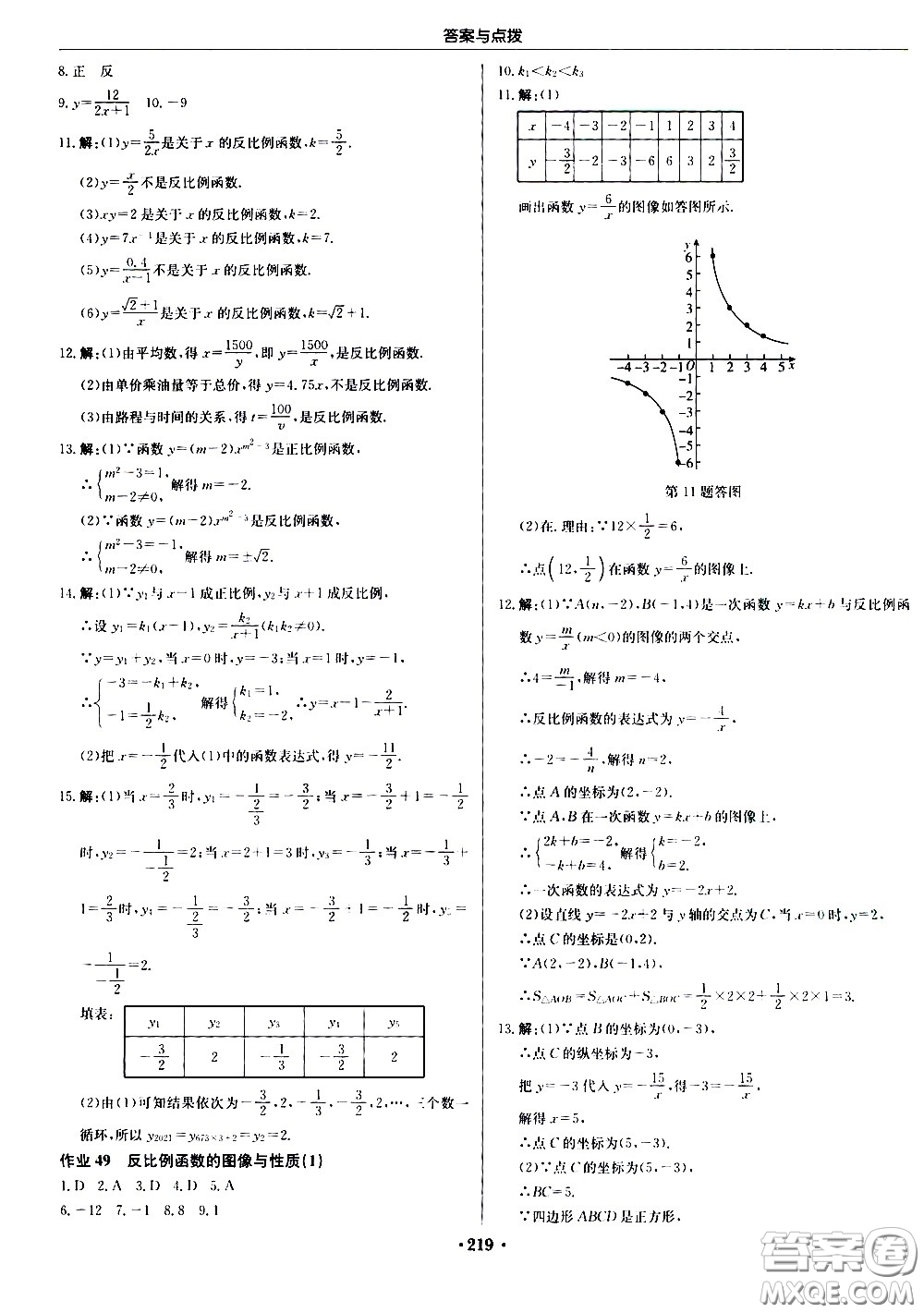 龍門書局2021啟東中學(xué)作業(yè)本八年級數(shù)學(xué)下冊JS蘇教版答案