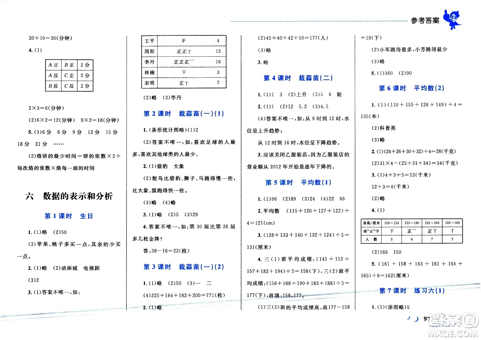 現(xiàn)代教育出版社2021小超人作業(yè)本數(shù)學(xué)四年級下冊BS北師大版答案