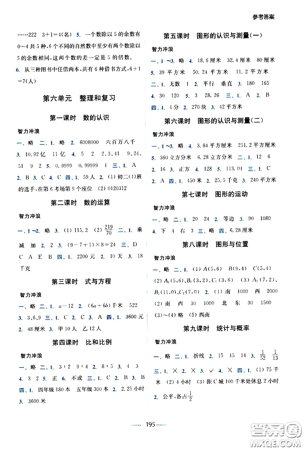 東南大學出版社2021名師點撥課課通教材全解析數(shù)學六年級下新課標RJ人教版答案