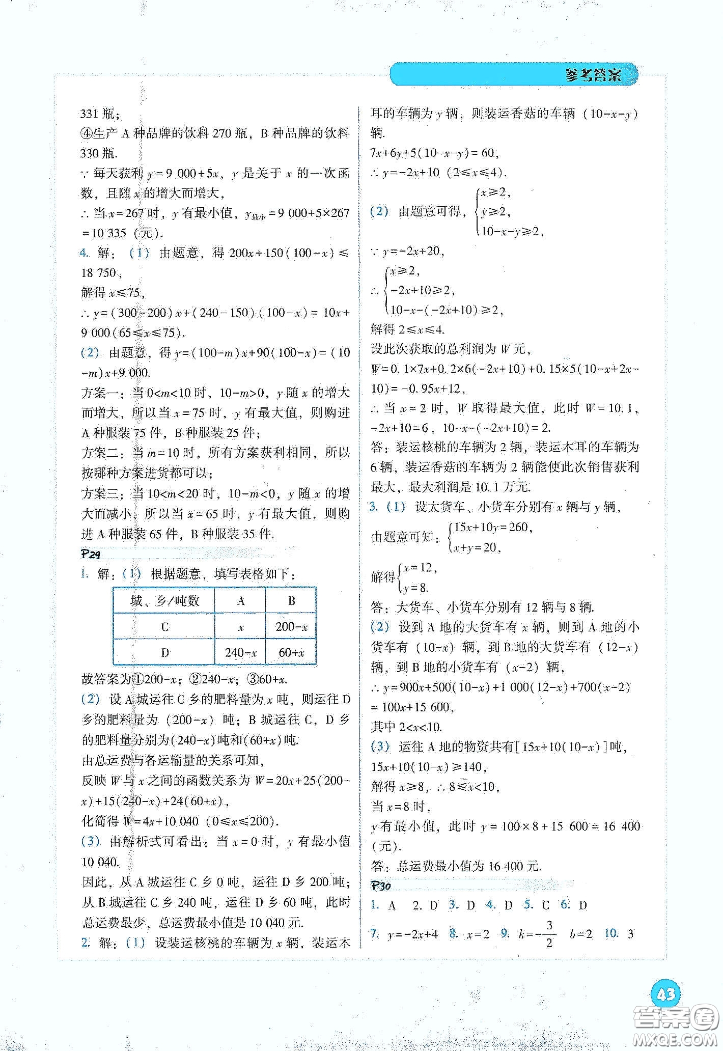 遼寧教育出版社2021尖子生計算作業(yè)本八年級下冊人教版答案