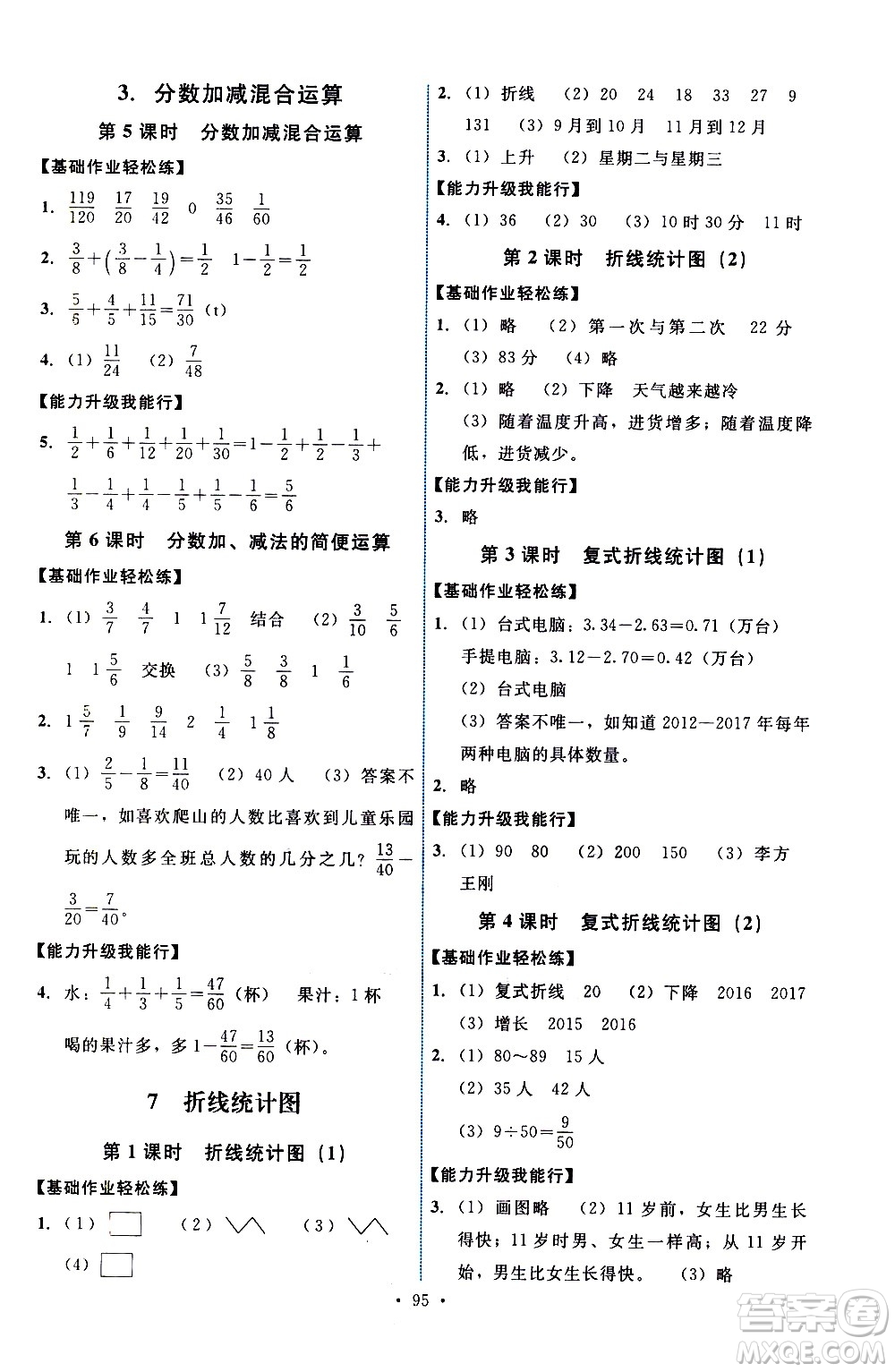 人民教育出版社2021能力培養(yǎng)與測試數(shù)學(xué)五年級下冊人教版答案