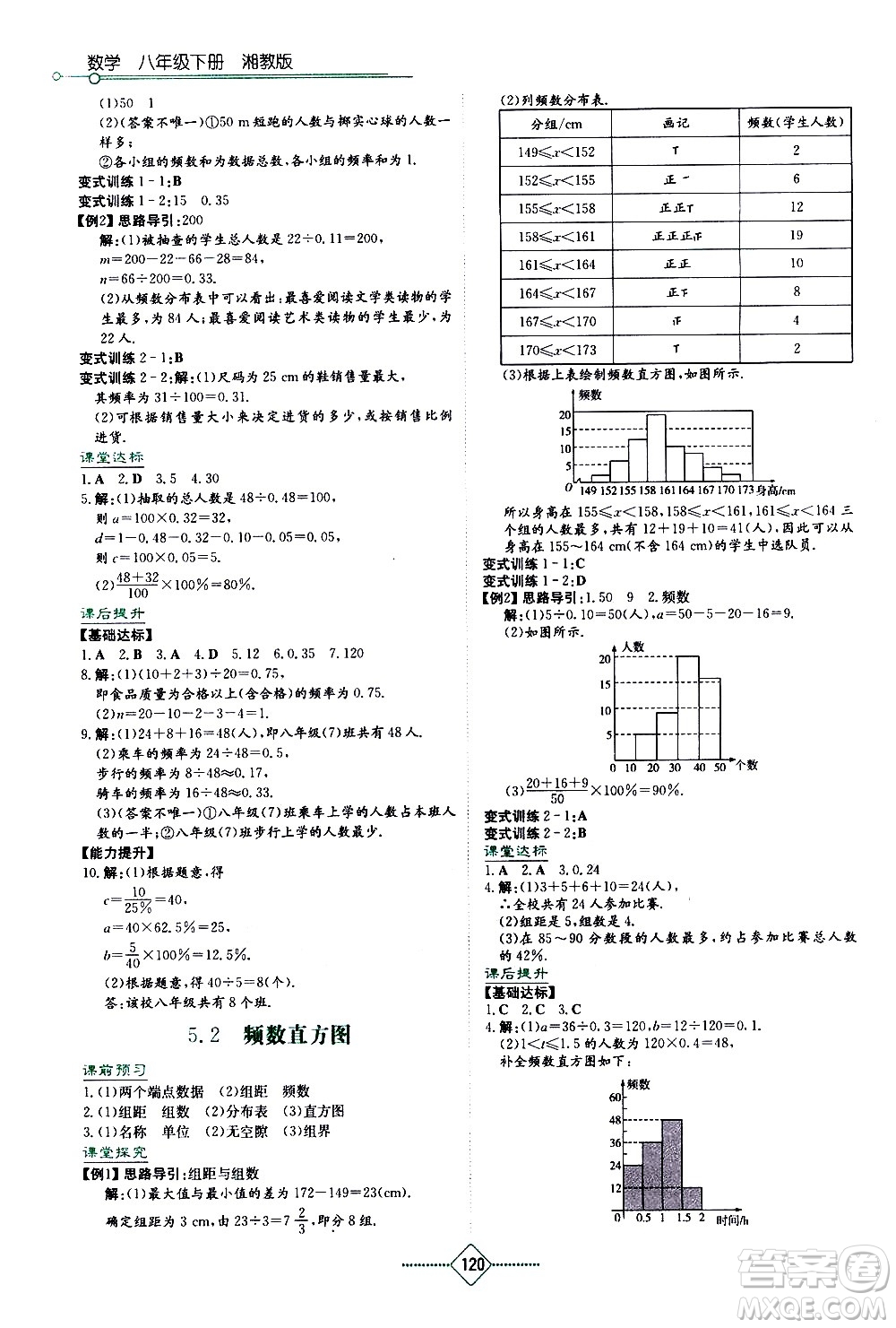 湖南教育出版社2021學(xué)法大視野數(shù)學(xué)八年級下冊湘教版答案