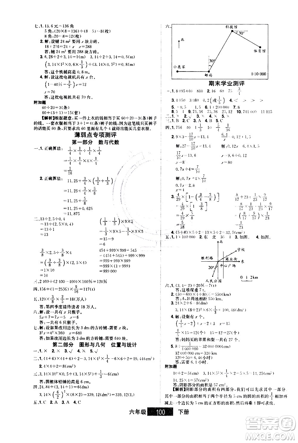 江西美術(shù)出版社2021學(xué)海樂(lè)園數(shù)學(xué)六年級(jí)下冊(cè)RJ人教版答案