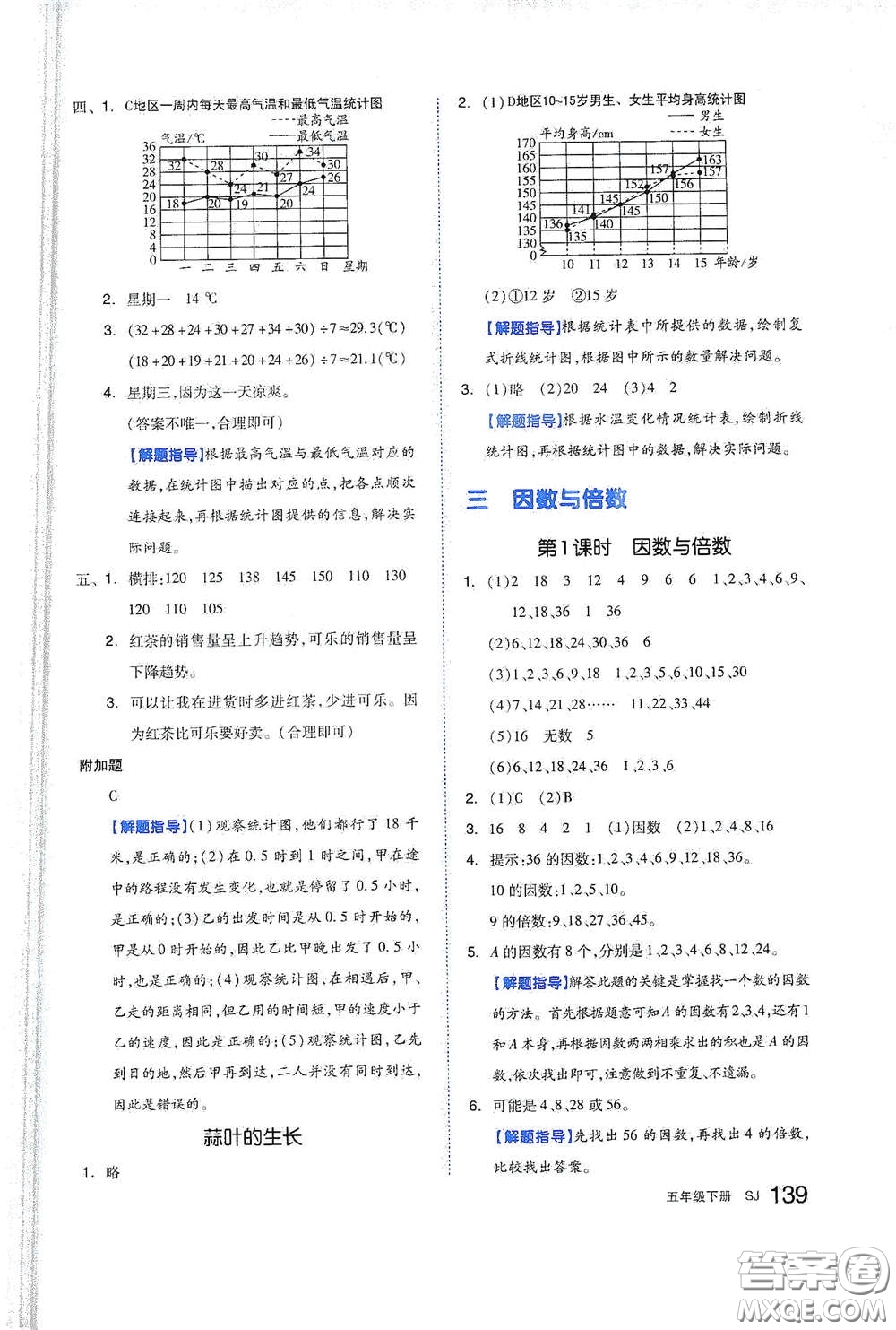 天津人民出版社2021春全品作業(yè)本五年級(jí)數(shù)學(xué)下冊(cè)蘇教版答案