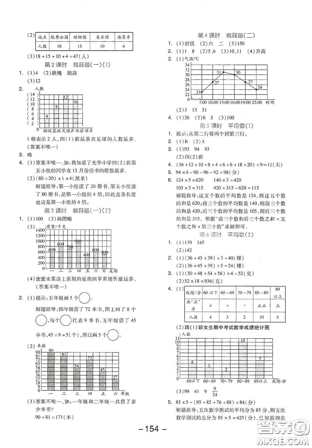 開明出版社2021全品學練考四年級數學下冊北師大版答案