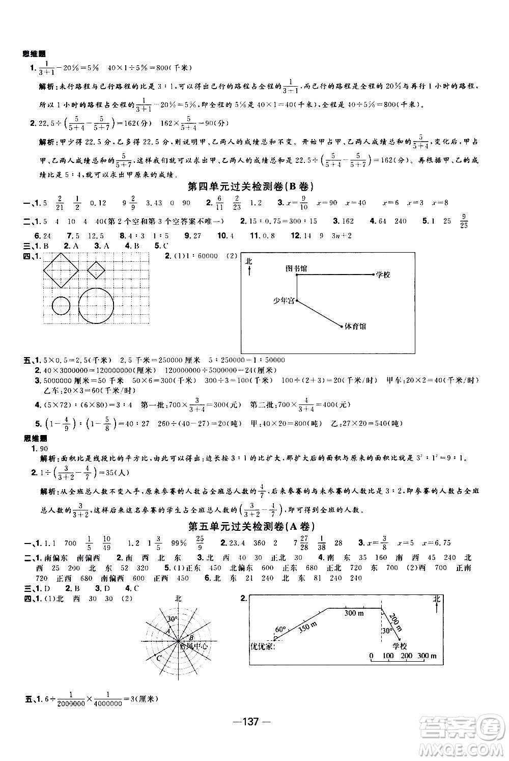 江西教育出版社2021陽光同學(xué)一線名師全優(yōu)好卷數(shù)學(xué)六年級下冊SJ蘇教版答案