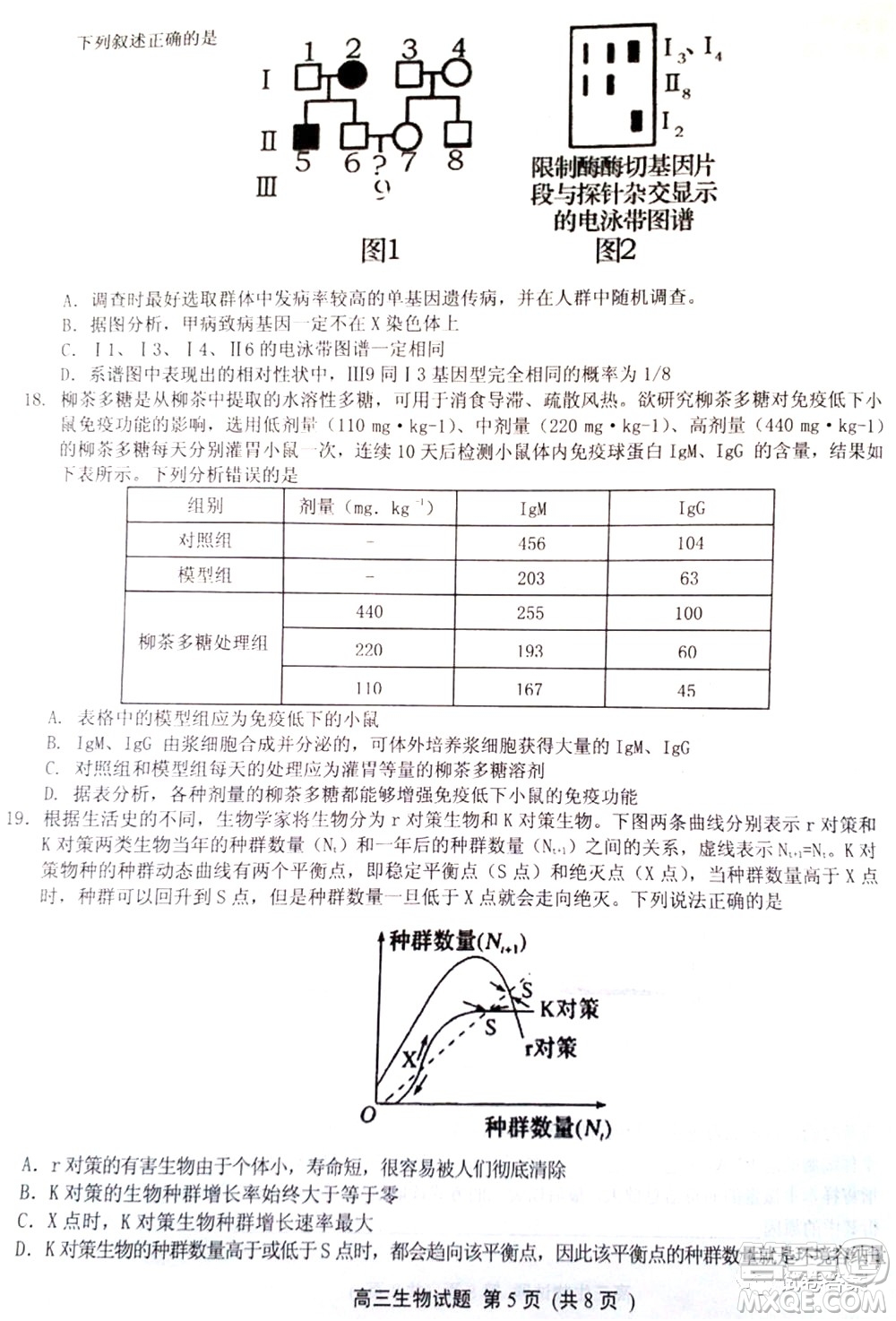 任興高中聯(lián)盟2021屆4月聯(lián)考高三生物試題及答案