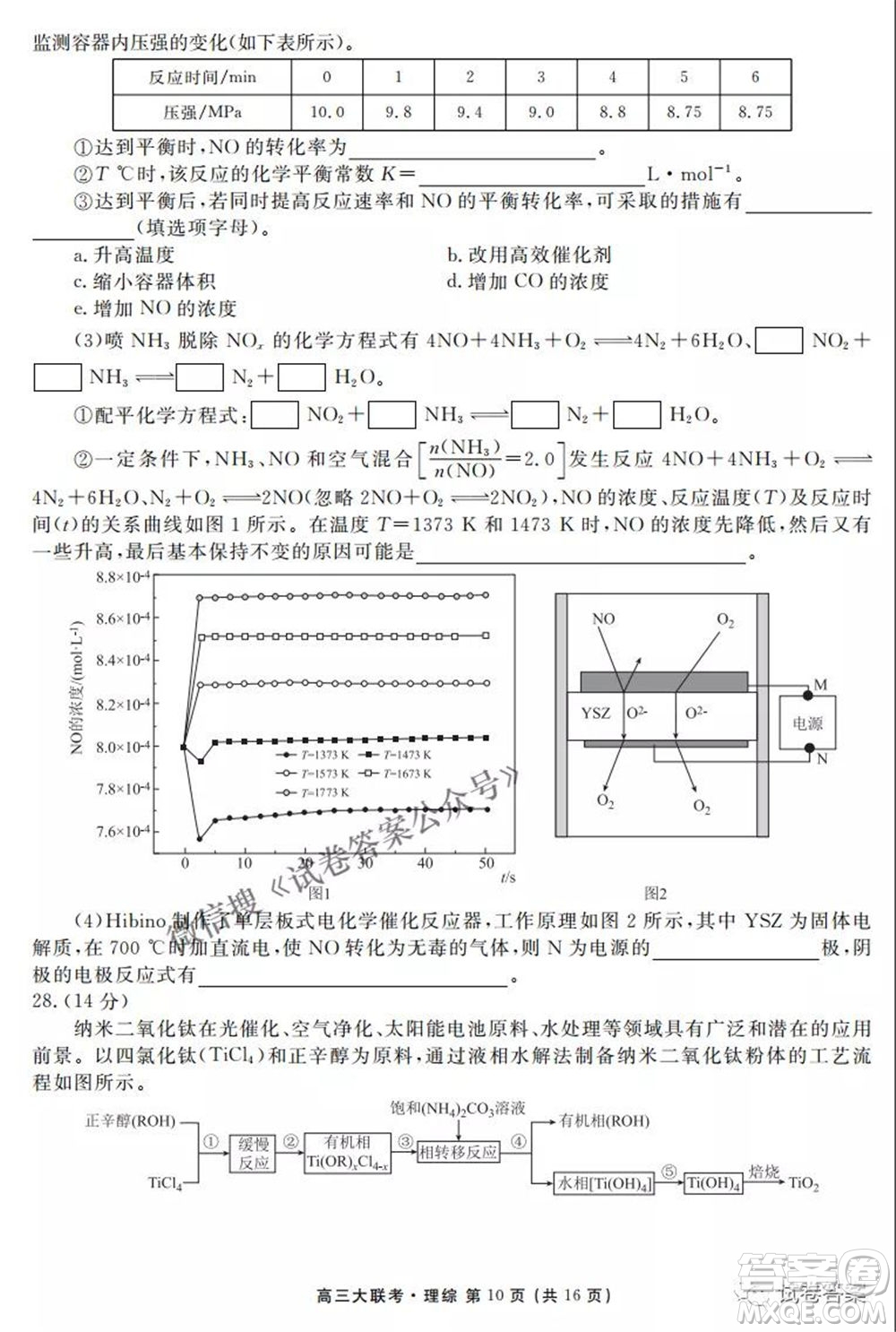 2021屆高三沖刺聯(lián)考理綜試卷及答案