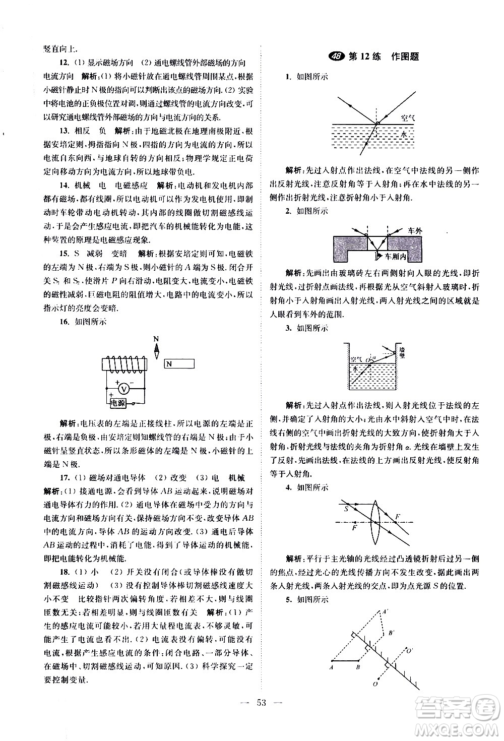 江蘇鳳凰科學(xué)技術(shù)出版社2021中考物理小題狂做提優(yōu)版通用版答案