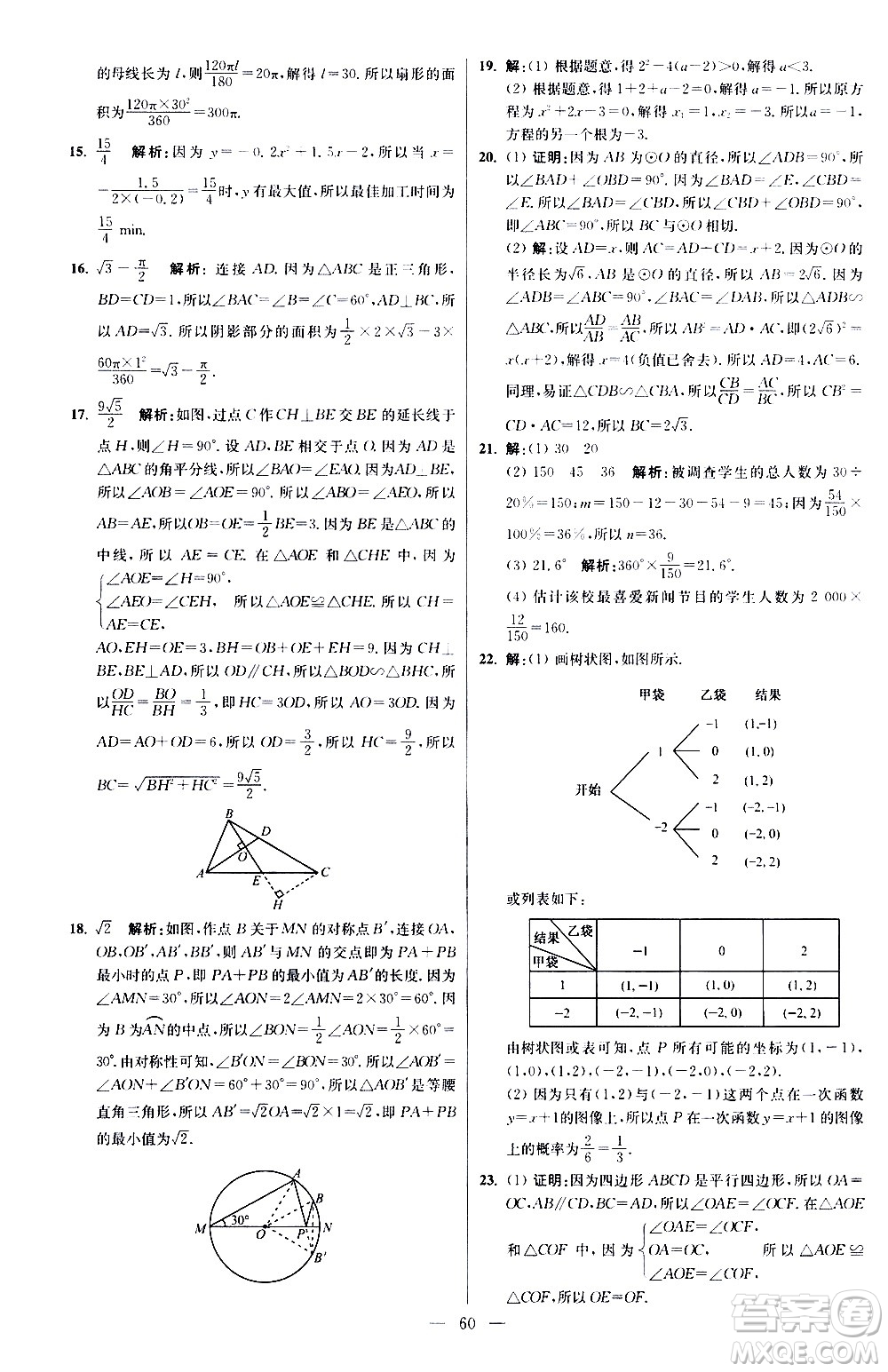 江蘇鳳凰科學技術(shù)出版社2021初中數(shù)學小題狂做提優(yōu)版九年級下冊蘇科版答案