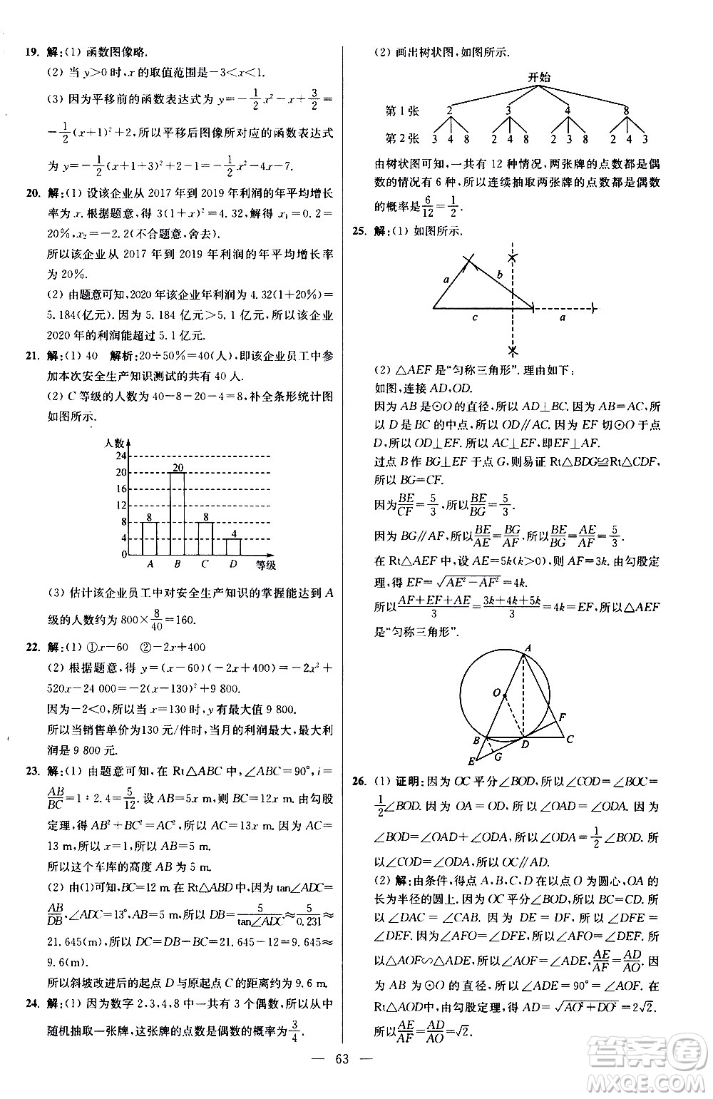 江蘇鳳凰科學技術(shù)出版社2021初中數(shù)學小題狂做提優(yōu)版九年級下冊蘇科版答案