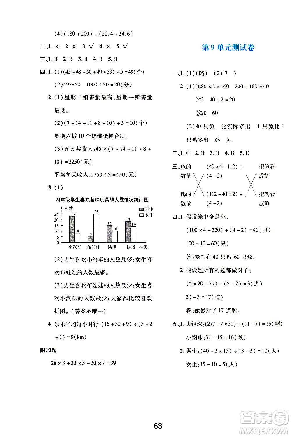 陜西人民教育出版社2021新課程學習與評價四年級數(shù)學下A人教版答案