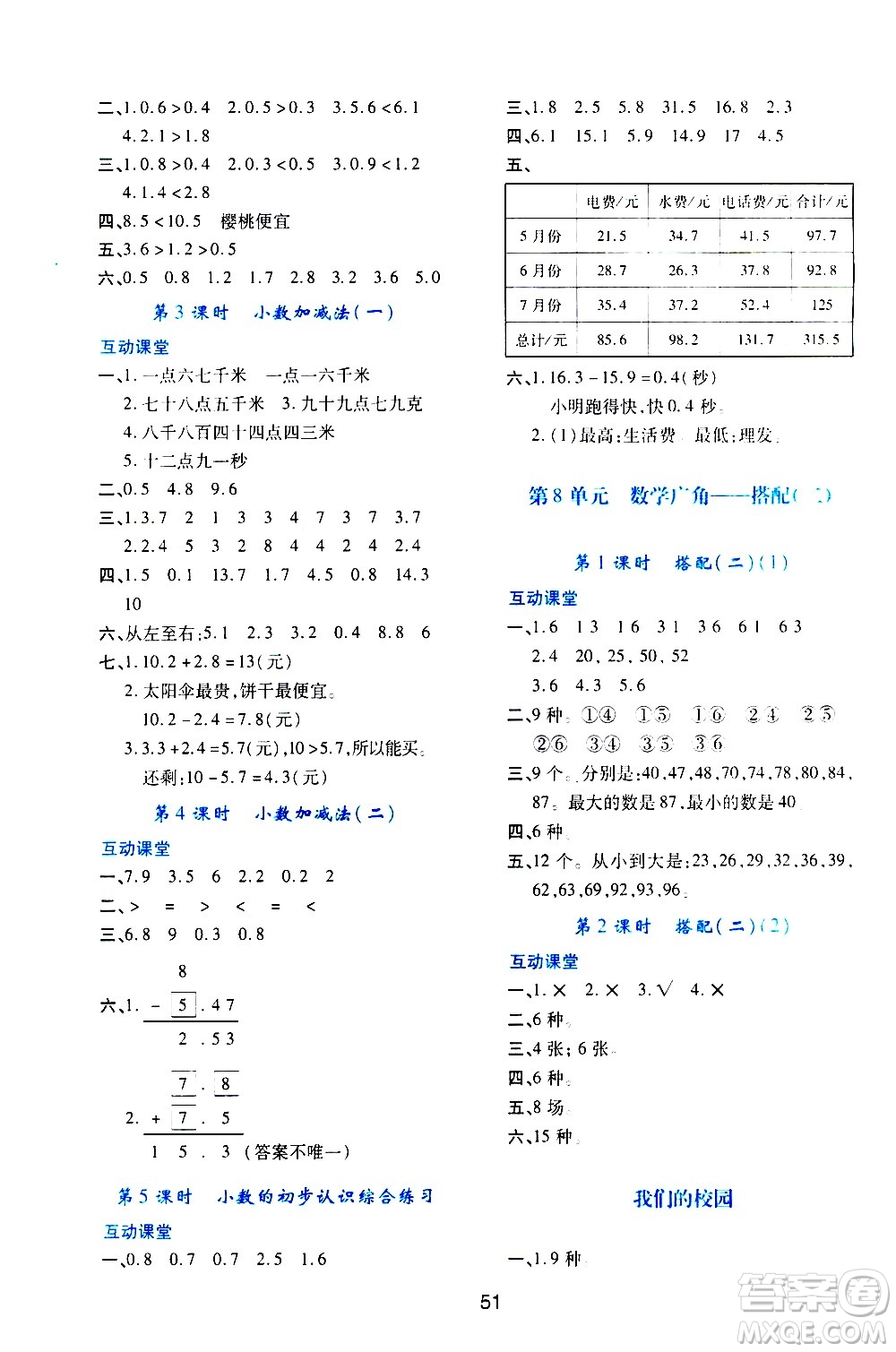 陜西人民教育出版社2021新課程學(xué)習(xí)與評(píng)價(jià)三年級(jí)數(shù)學(xué)下A人教版答案