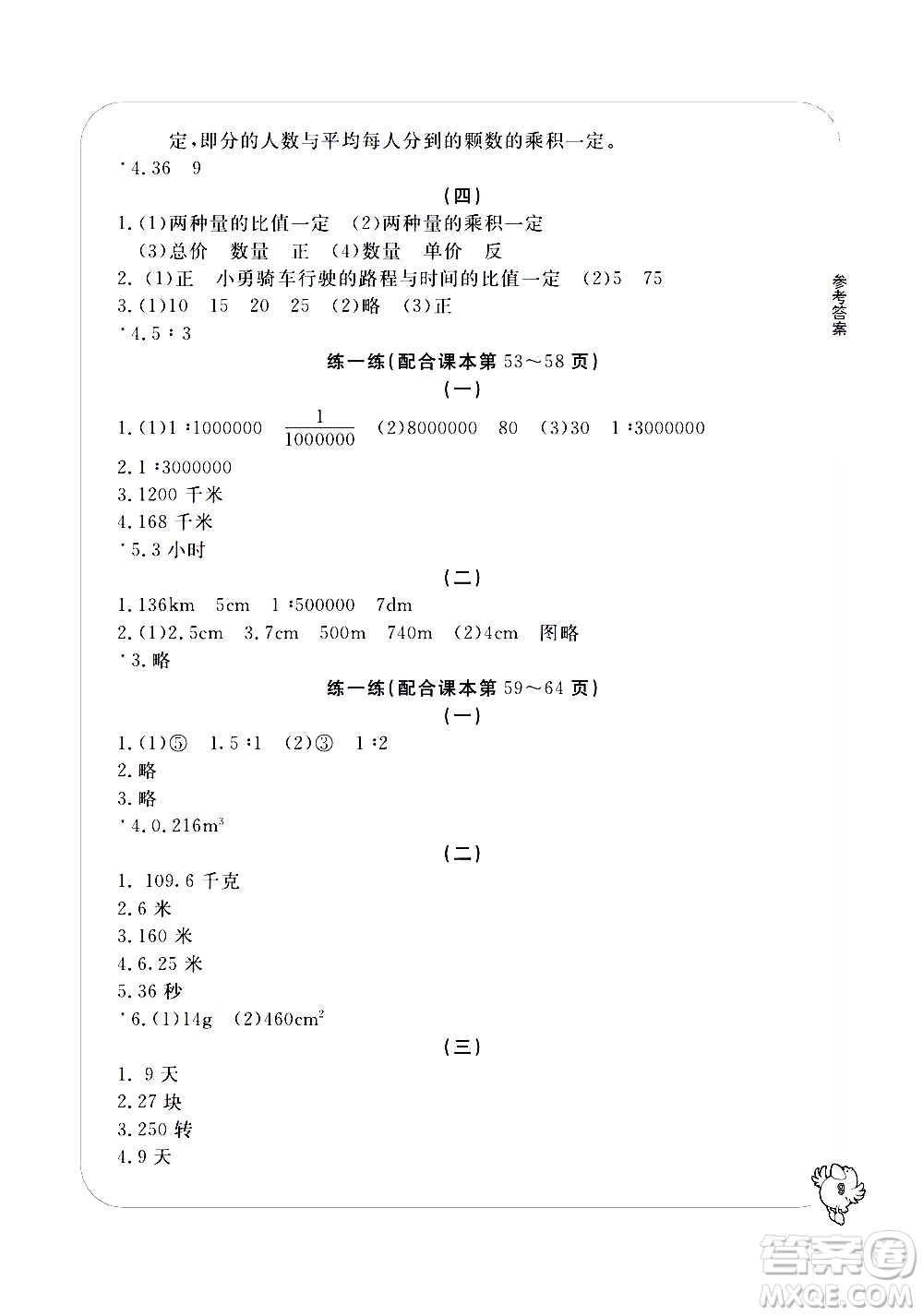 寧波出版社2021學(xué)習(xí)方法指導(dǎo)叢書數(shù)學(xué)六年級下冊人教版答案