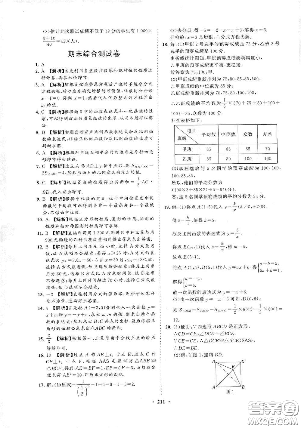 海南出版社2021新課程同步練習(xí)冊(cè)八年級(jí)數(shù)學(xué)下冊(cè)華東師大版答案