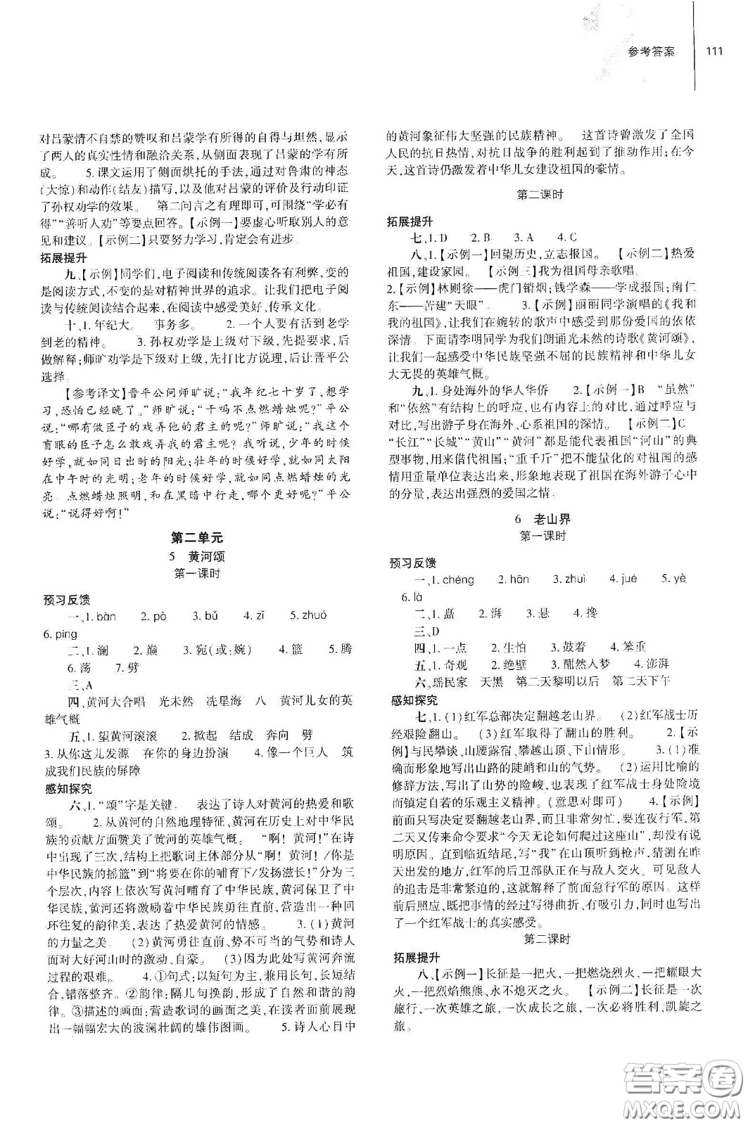 大象出版社2021初中同步練習(xí)冊(cè)七年級(jí)語(yǔ)文下冊(cè)人教版山東省內(nèi)答案