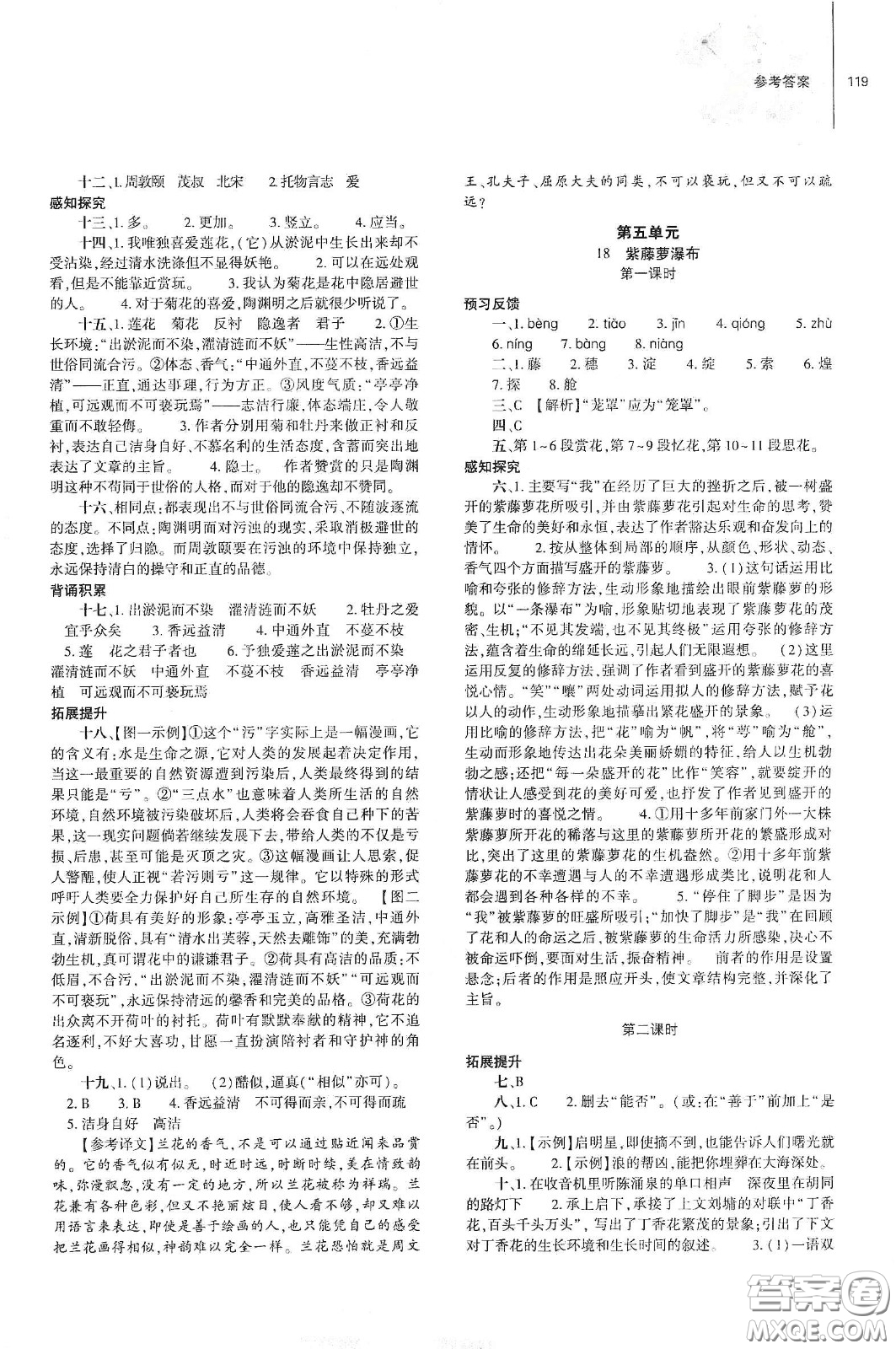 大象出版社2021初中同步練習(xí)冊(cè)七年級(jí)語(yǔ)文下冊(cè)人教版山東省內(nèi)答案