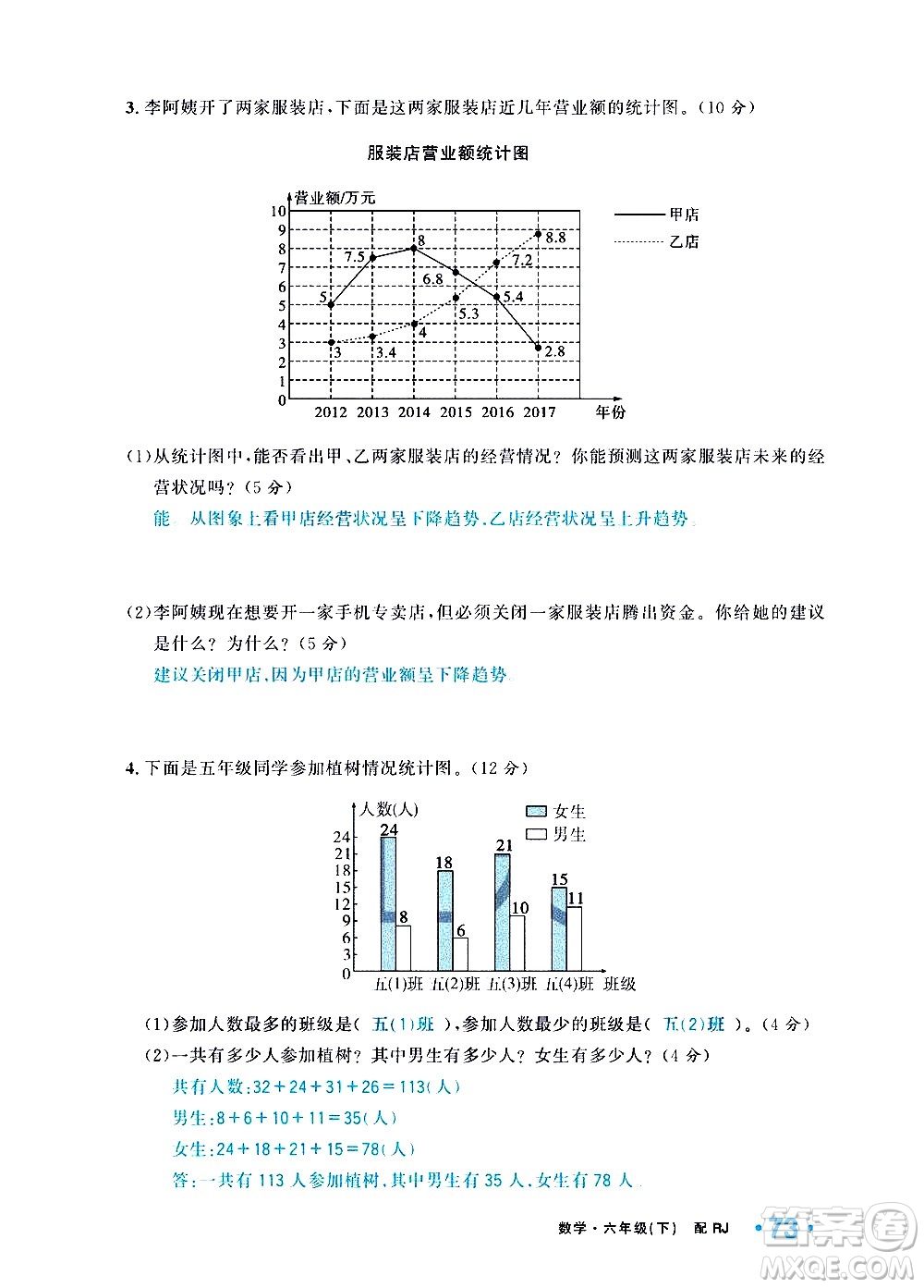 新疆青少年出版社2021小學(xué)一課一練課時達標數(shù)學(xué)六年級下冊RJ人教版答案