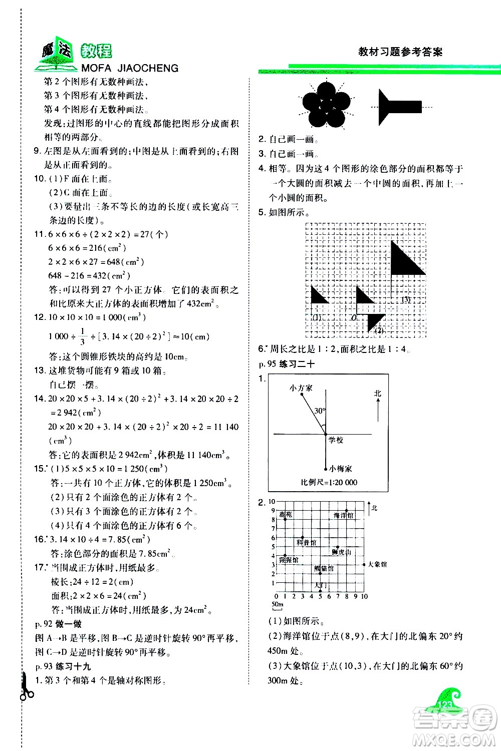 江西美術(shù)出版社2021魔法教程數(shù)學(xué)六年級(jí)下冊(cè)精解版RJ人教版答案