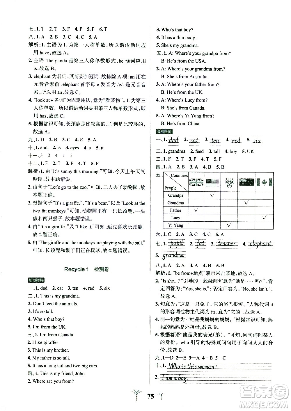 陜西師范大學(xué)出版總社有限公司2021小學(xué)學(xué)霸沖A卷英語(yǔ)三年級(jí)下冊(cè)RJ人教版答案