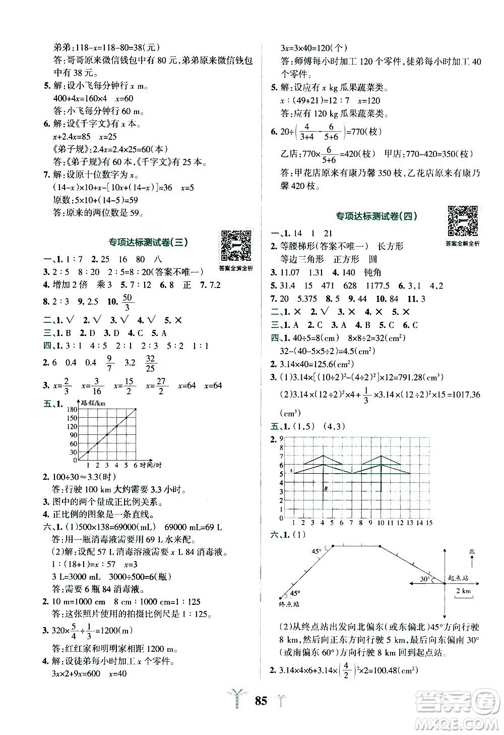 陜西師范大學出版總社有限公司2021小學學霸沖A卷數(shù)學六年級下冊RJ人教版答案