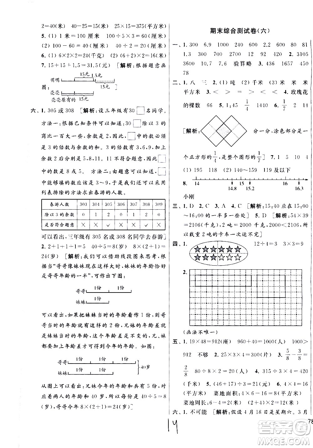 新世紀出版社2021亮點給力大試卷數(shù)學(xué)三年級下冊江蘇國際版答案