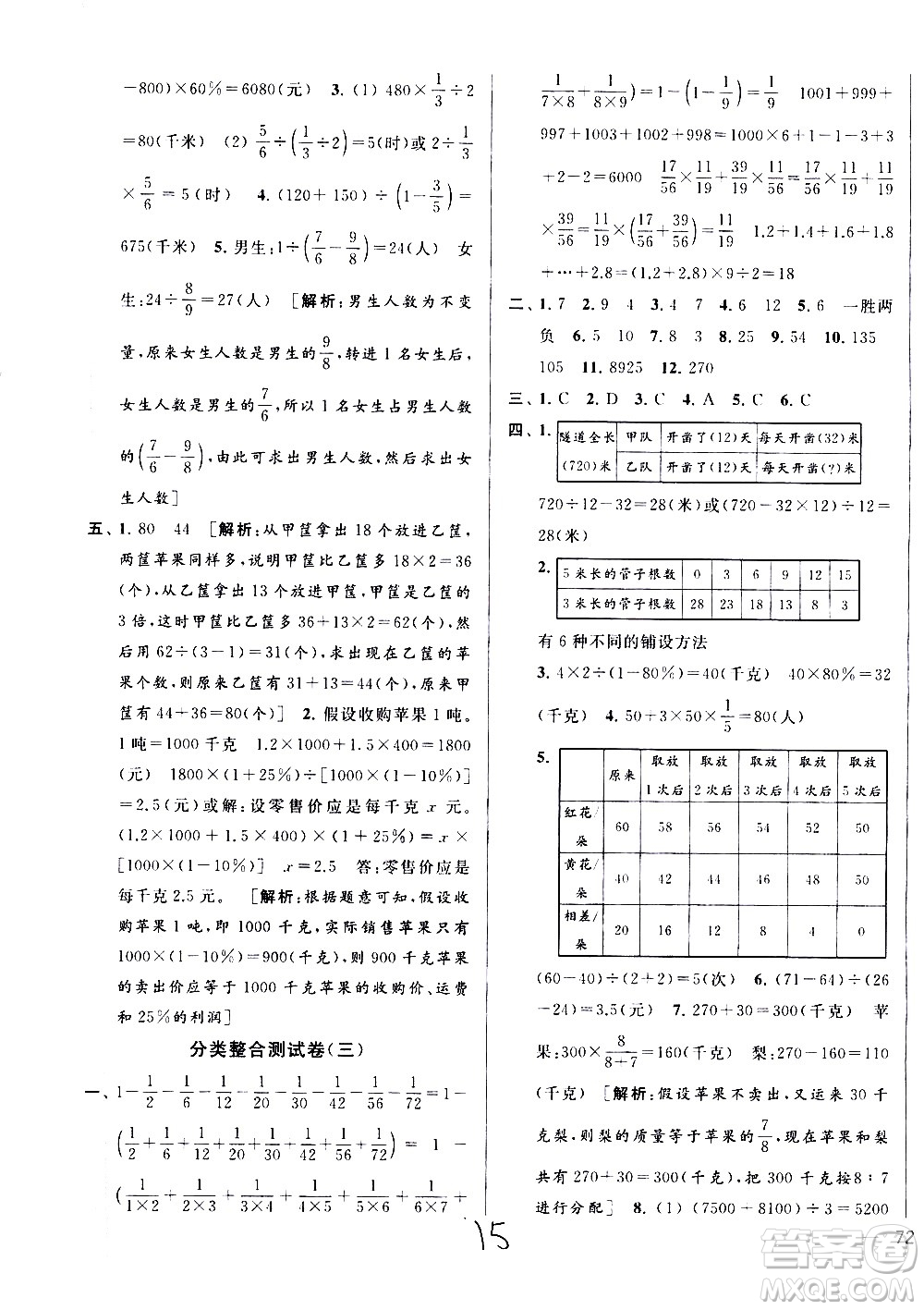 新世紀出版社2021亮點給力大試卷數(shù)學六年級下冊江蘇國際版答案