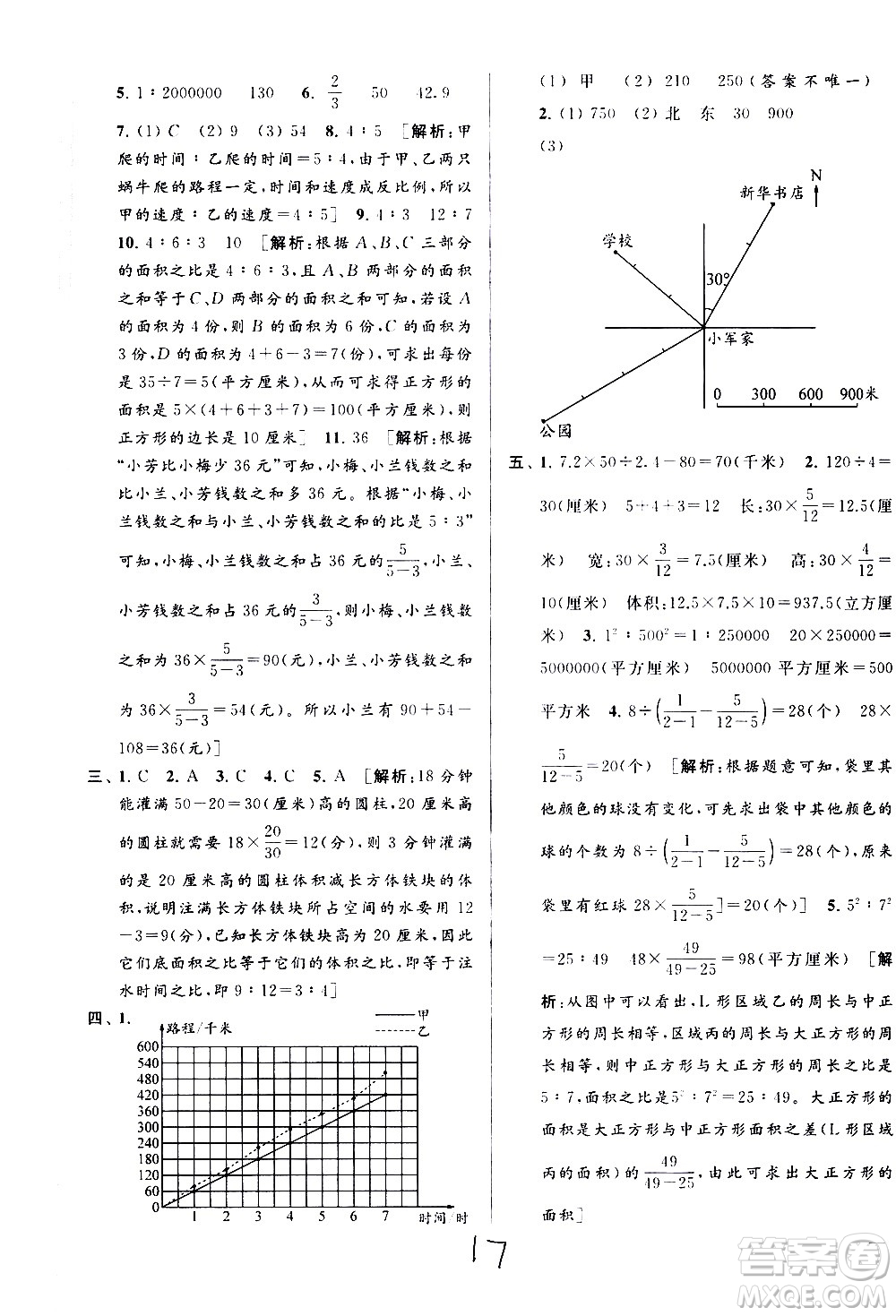 新世紀出版社2021亮點給力大試卷數(shù)學六年級下冊江蘇國際版答案