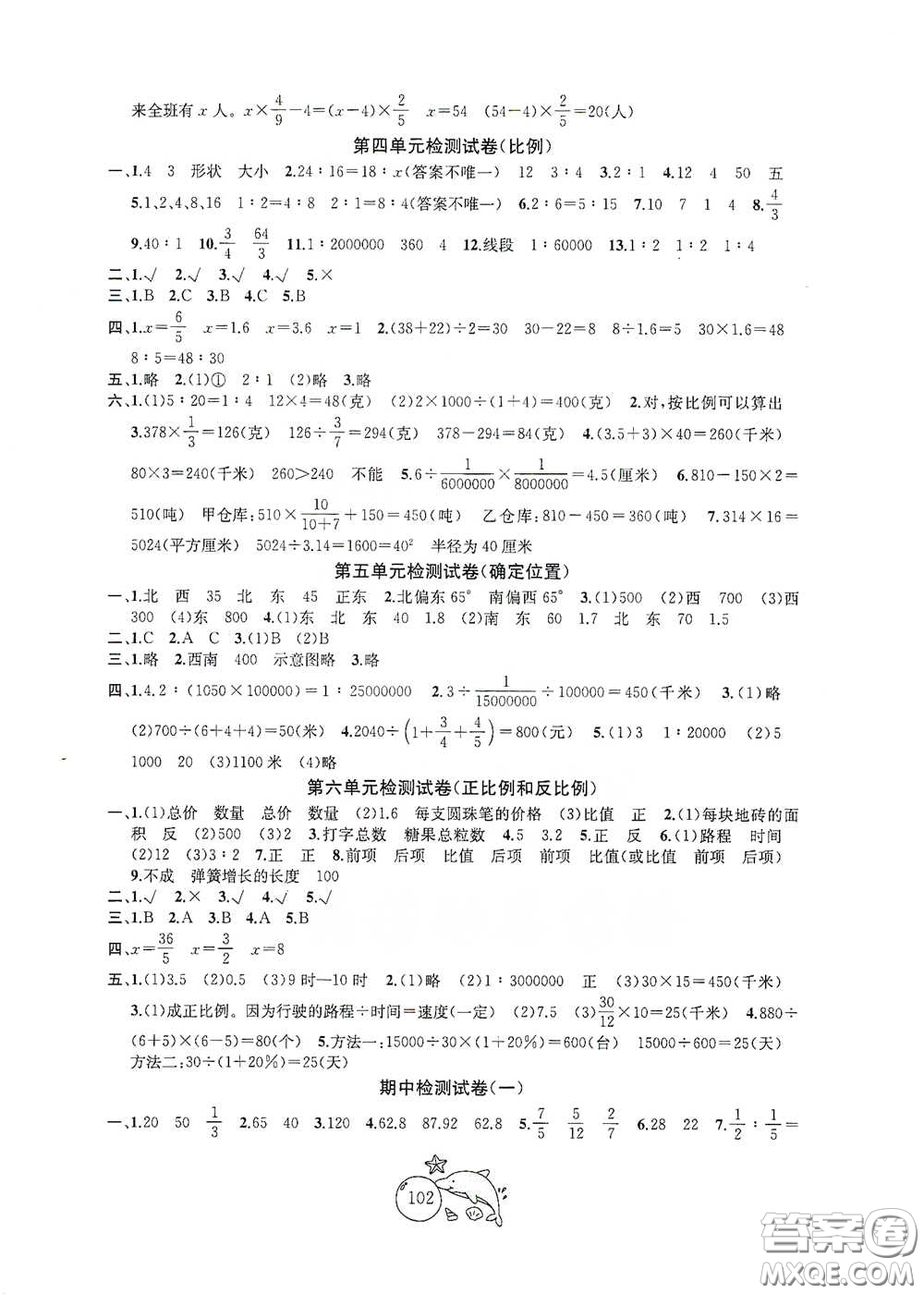 蘇州大學(xué)出版社2021金鑰匙1+1目標(biāo)檢測六年級(jí)數(shù)學(xué)下冊(cè)國標(biāo)江蘇版答案