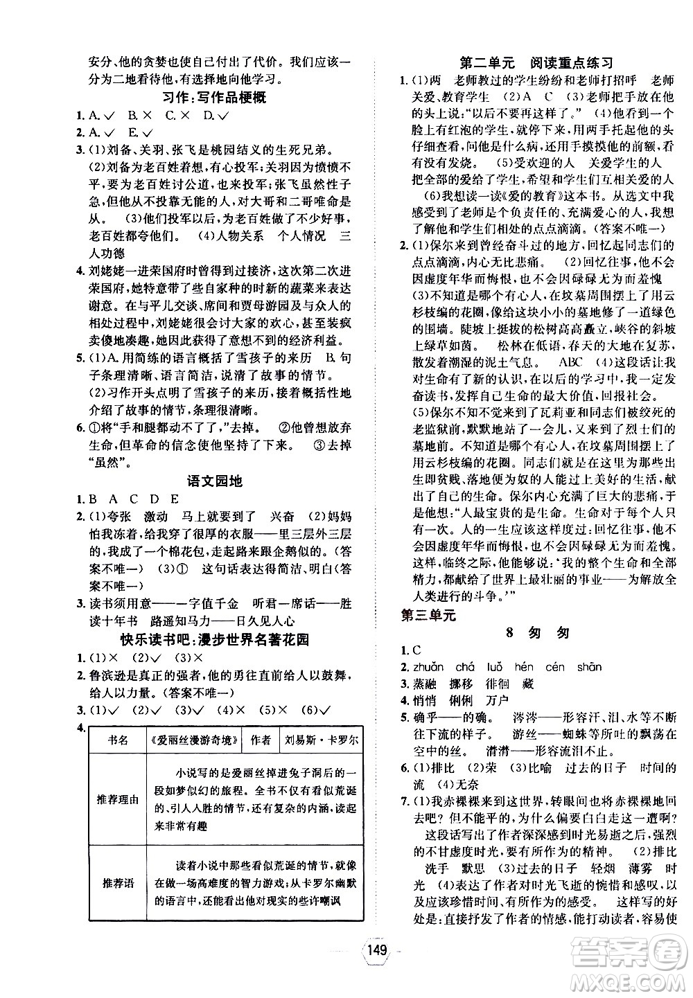 現(xiàn)代教育出版社2021走向優(yōu)等生六年級(jí)語(yǔ)文下部編人教版答案