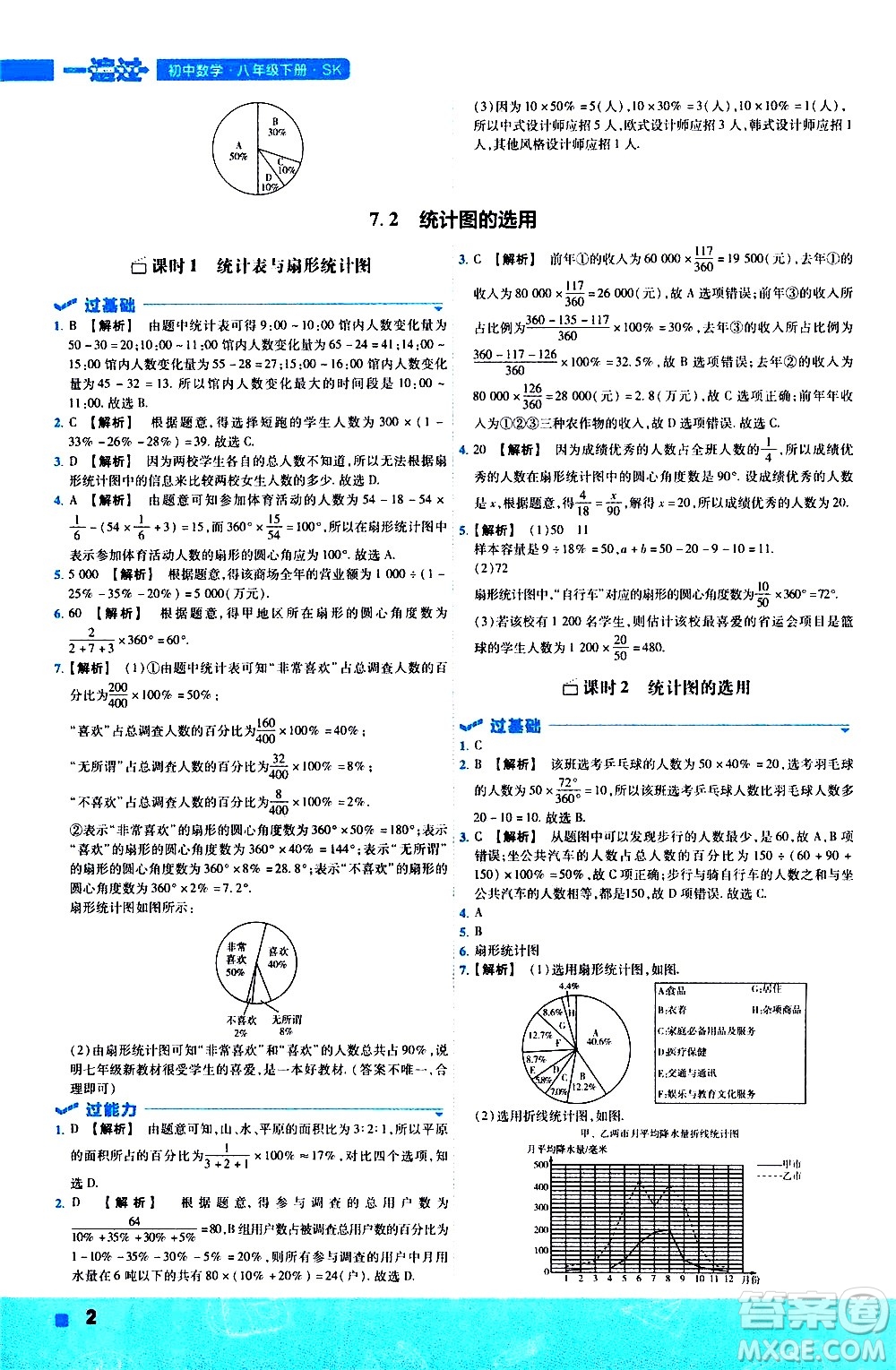 南京師范大學(xué)出版社2021版一遍過初中數(shù)學(xué)八年級(jí)下冊(cè)SK蘇科版答案