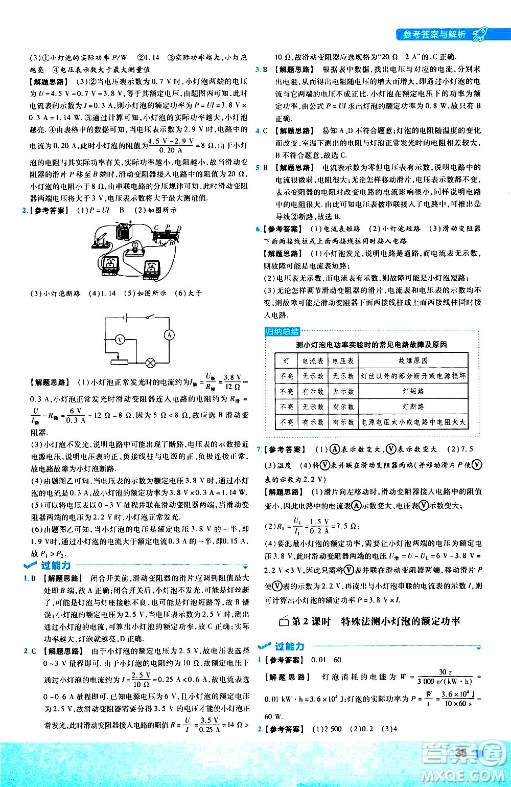 南京師范大學(xué)出版社2021版一遍過(guò)初中物理九年級(jí)全一冊(cè)BS北師大版答案