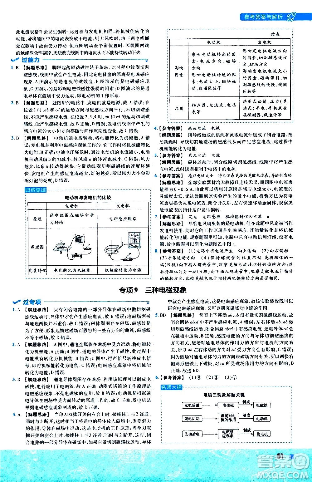 南京師范大學(xué)出版社2021版一遍過(guò)初中物理九年級(jí)全一冊(cè)BS北師大版答案