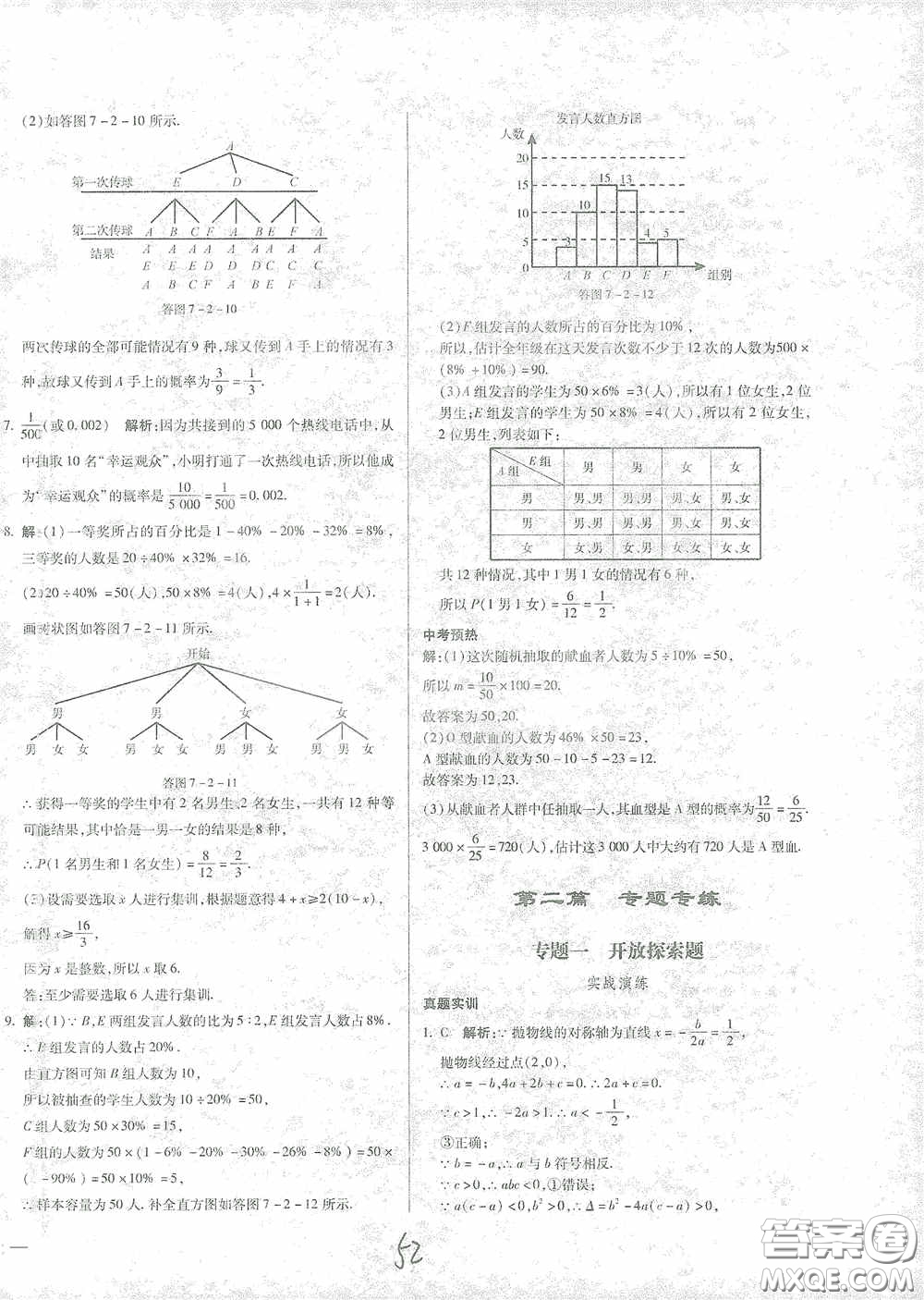 河北少年兒童出版社2021世超金典中考金鑰匙中考總復(fù)習(xí)用書數(shù)學(xué)河北專用版答案