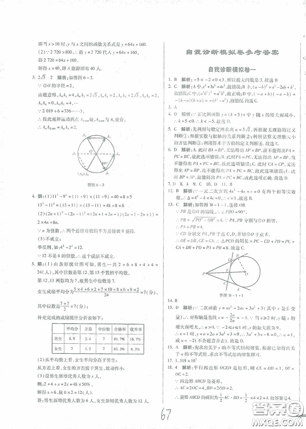 河北少年兒童出版社2021世超金典中考金鑰匙中考總復(fù)習(xí)用書數(shù)學(xué)河北專用版答案