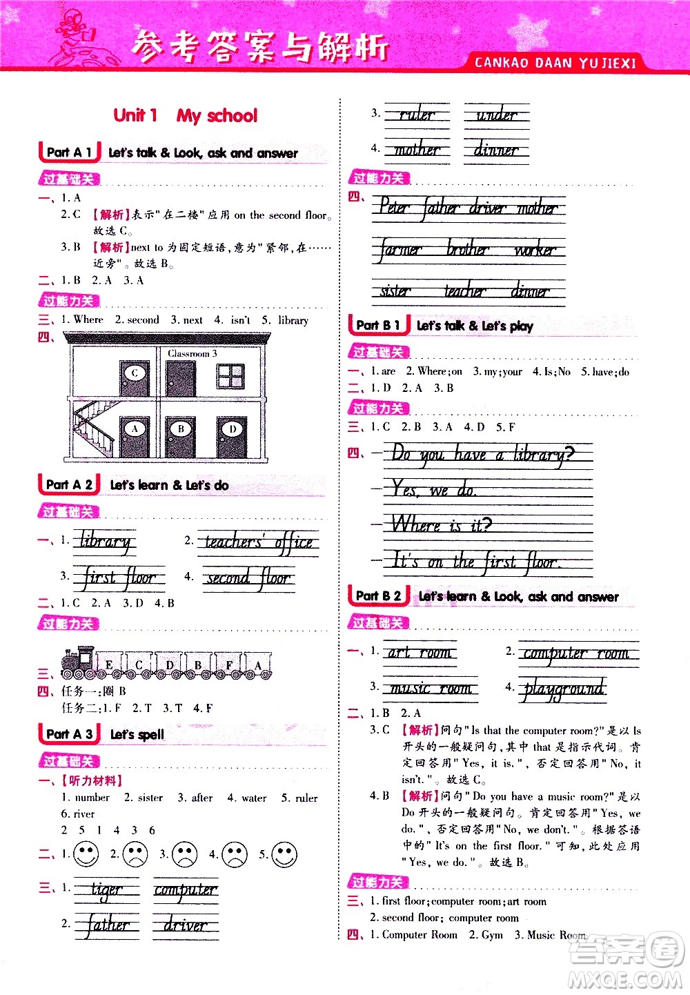 南京師范大學(xué)出版社2021春季一遍過小學(xué)英語(yǔ)四年級(jí)下冊(cè)RP人教版答案