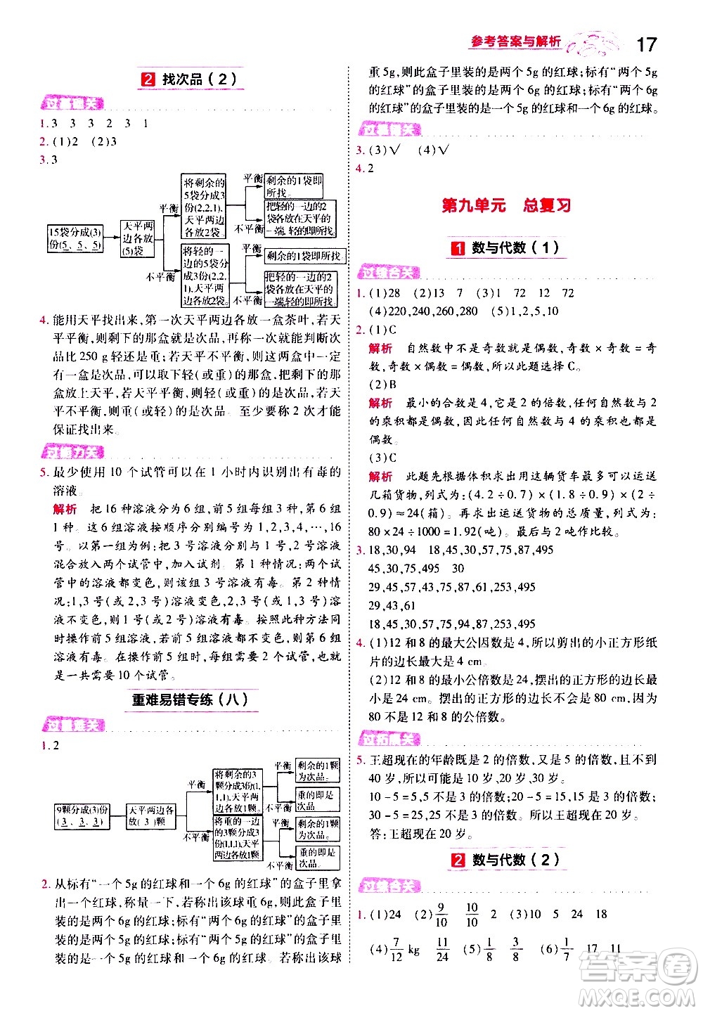 南京師范大學(xué)出版社2021春季一遍過(guò)小學(xué)數(shù)學(xué)五年級(jí)下冊(cè)RJ人教版答案